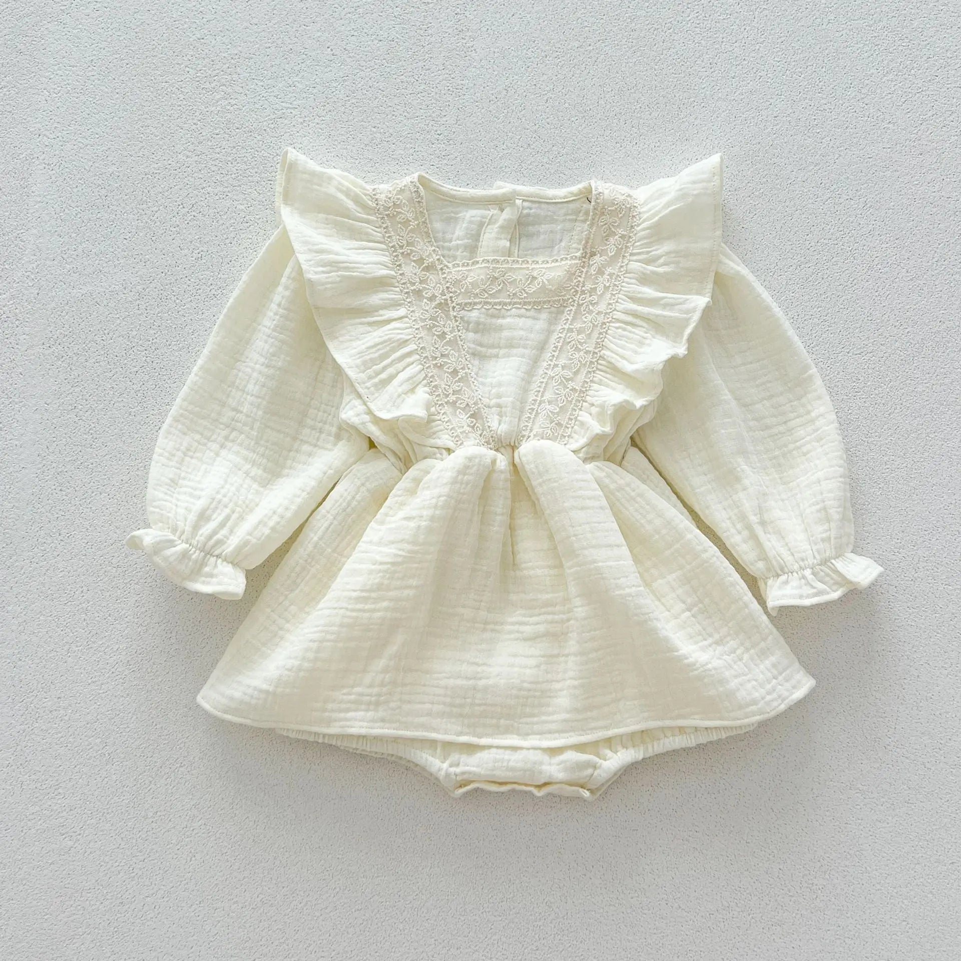 【BABY】モノトーンカラーリネンスカートロンパース - CawaKomostore