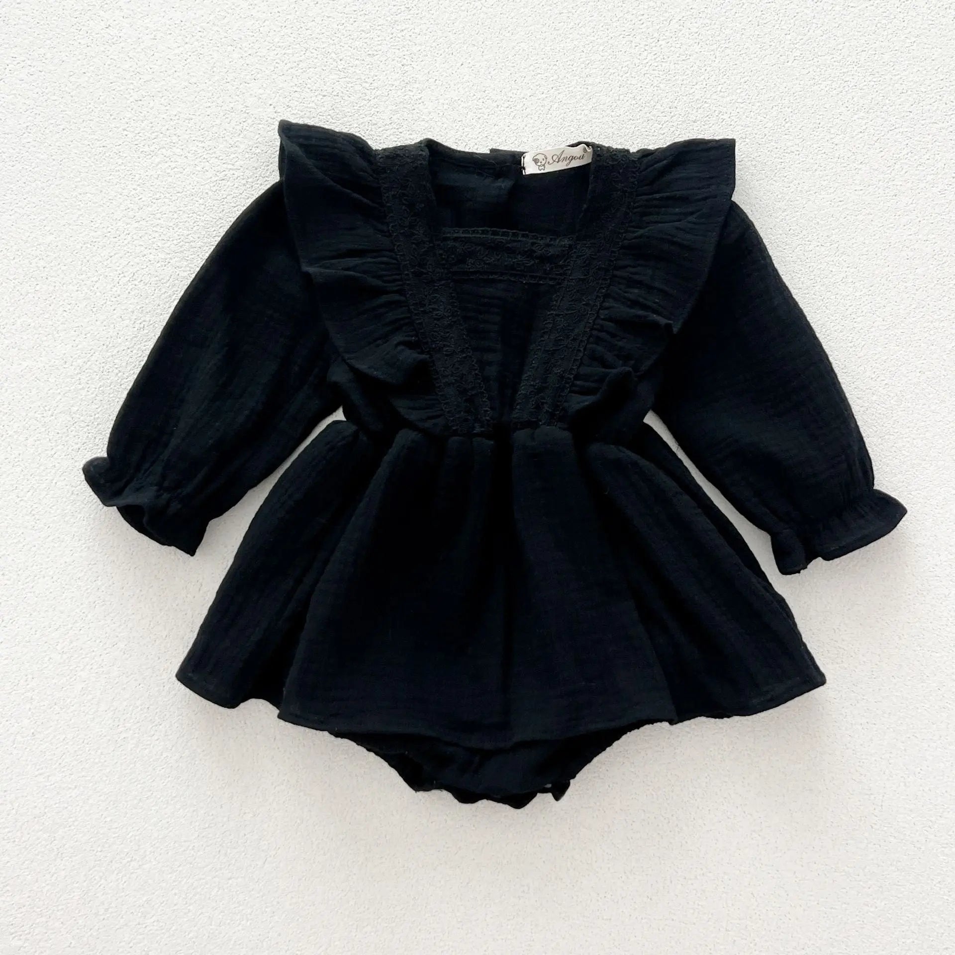 【BABY】モノトーンカラーリネンスカートロンパース - CawaKomostore