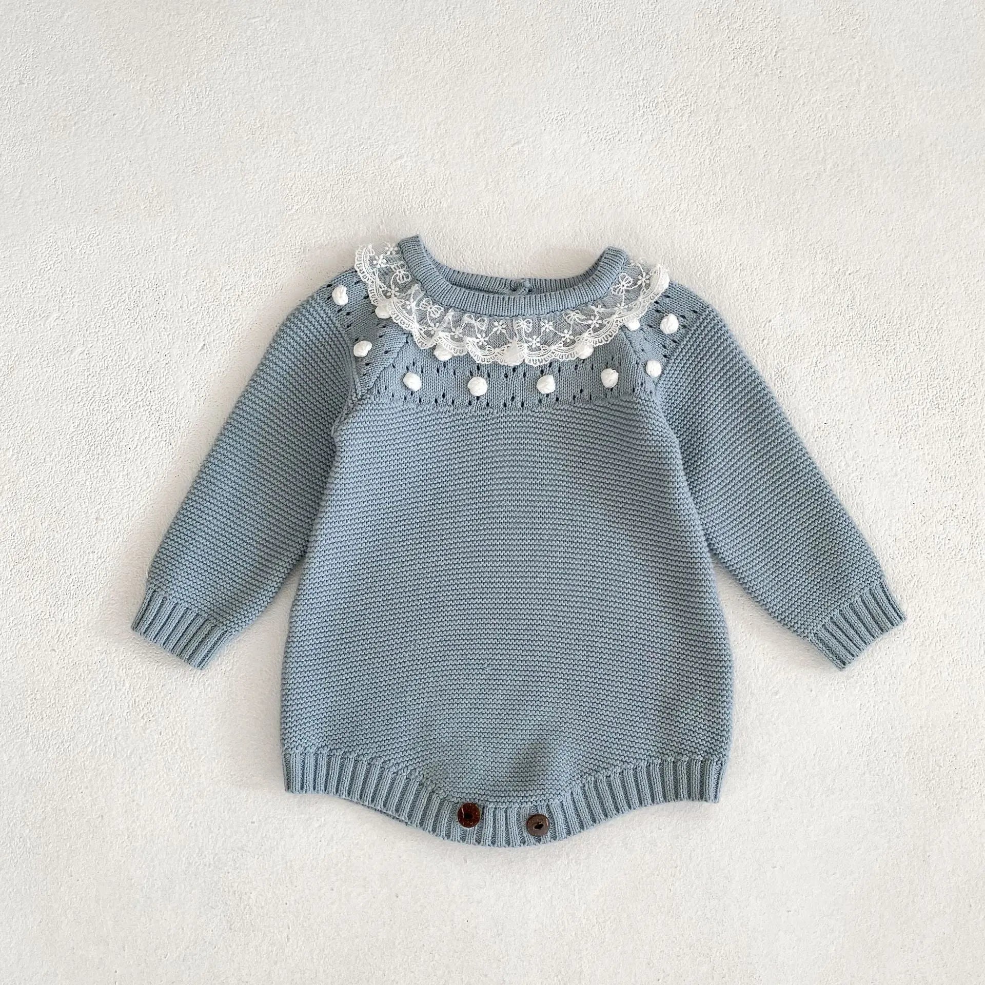 【BABY】ポンポンニットロンパース帽子付き - CawaKomostore