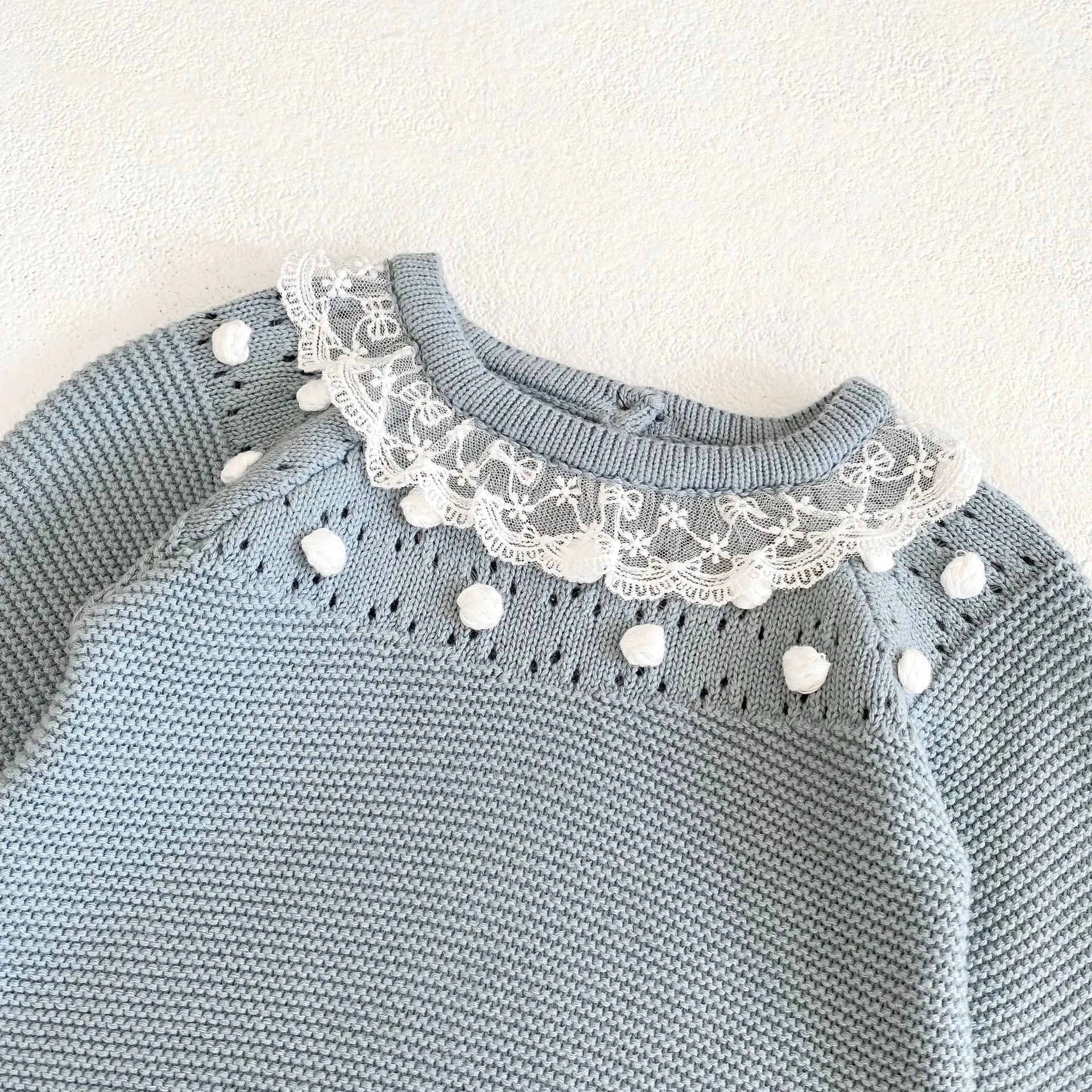 【BABY】ポンポンニットロンパース帽子付き - CawaKomostore