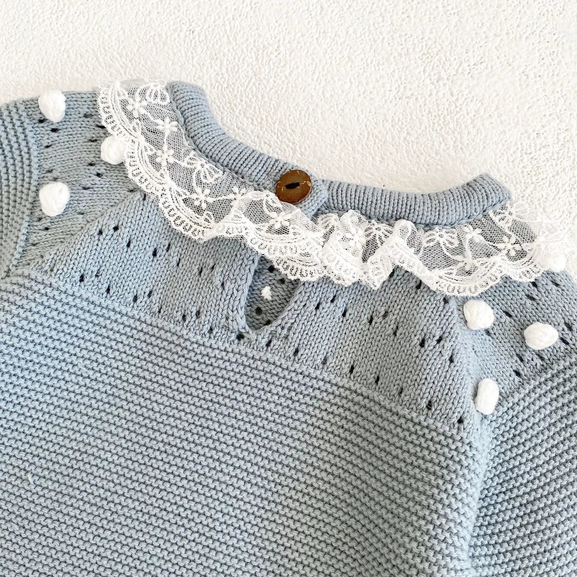 【BABY】ポンポンニットロンパース帽子付き - CawaKomostore