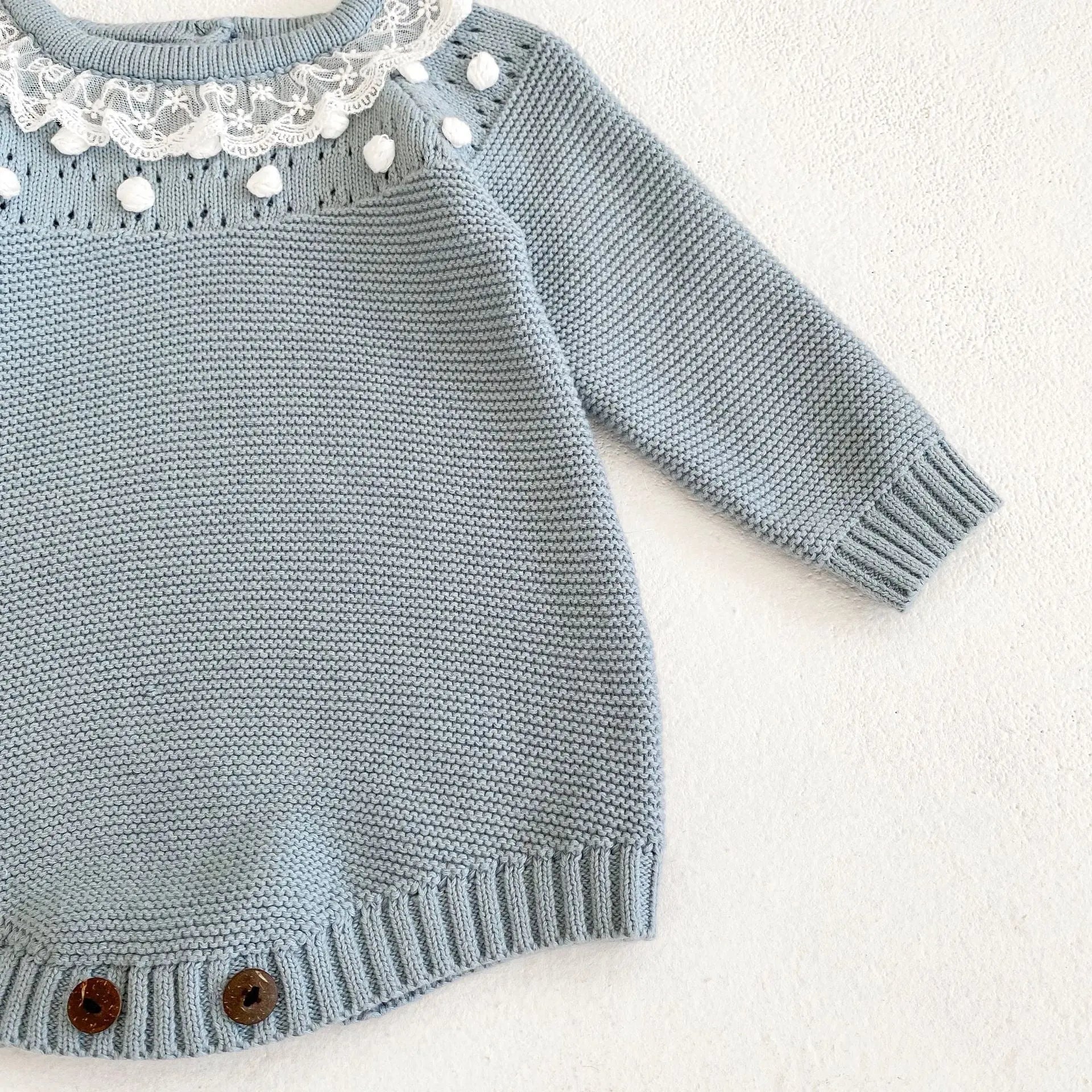 【BABY】ポンポンニットロンパース帽子付き - CawaKomostore