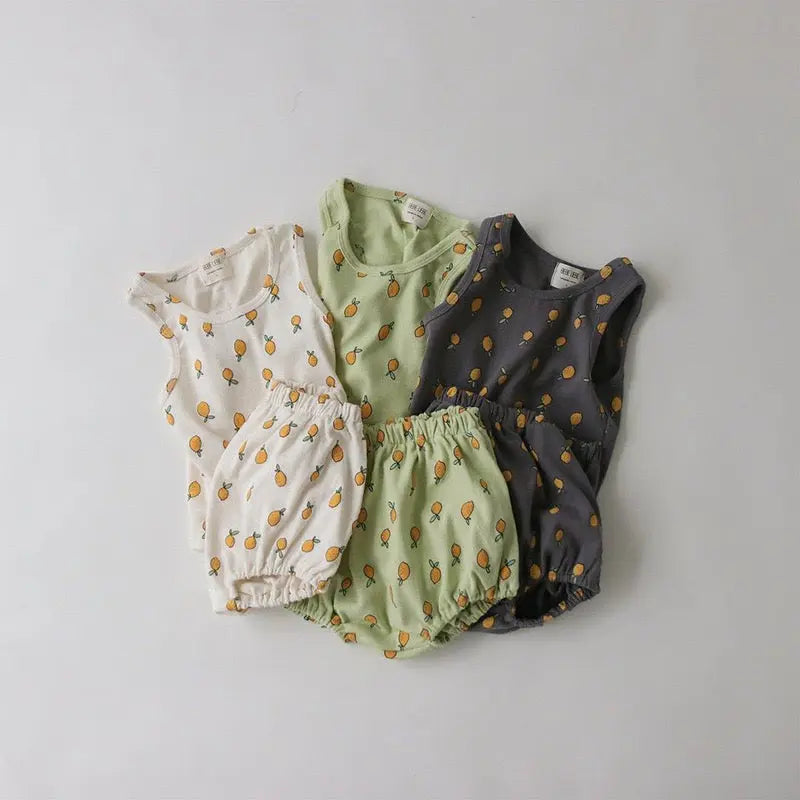 【BABY】くま柄＆レモン柄セットアップ CawaKomostore