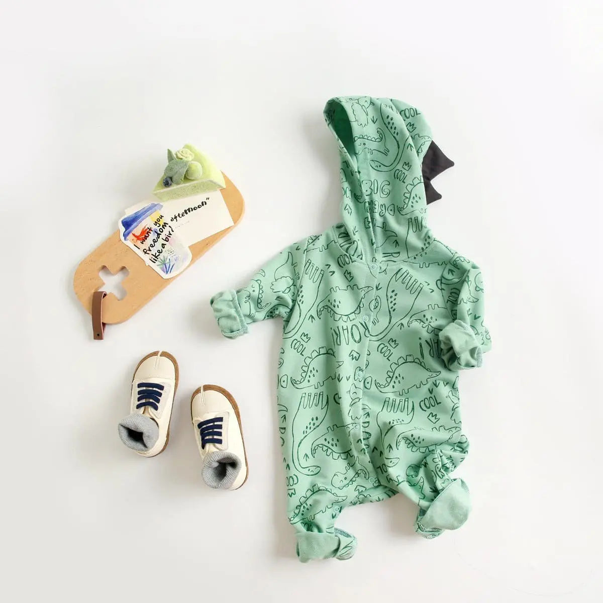 【BABY】恐竜コスチューム風フーディーカバオール CawaKomostore