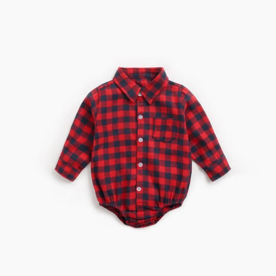 【BABY】チェック柄シャツロンパース CawaKomostore