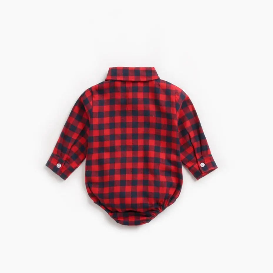 【BABY】チェック柄シャツロンパース CawaKomostore