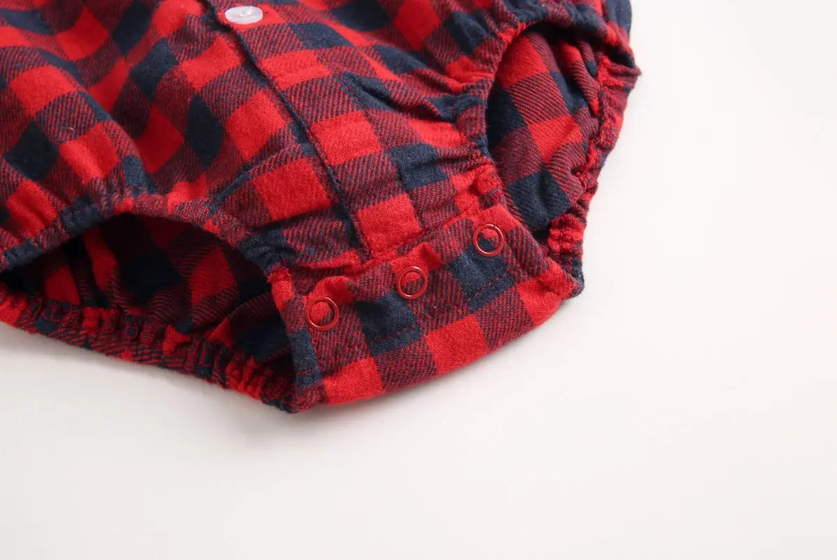 【BABY】チェック柄シャツロンパース CawaKomostore