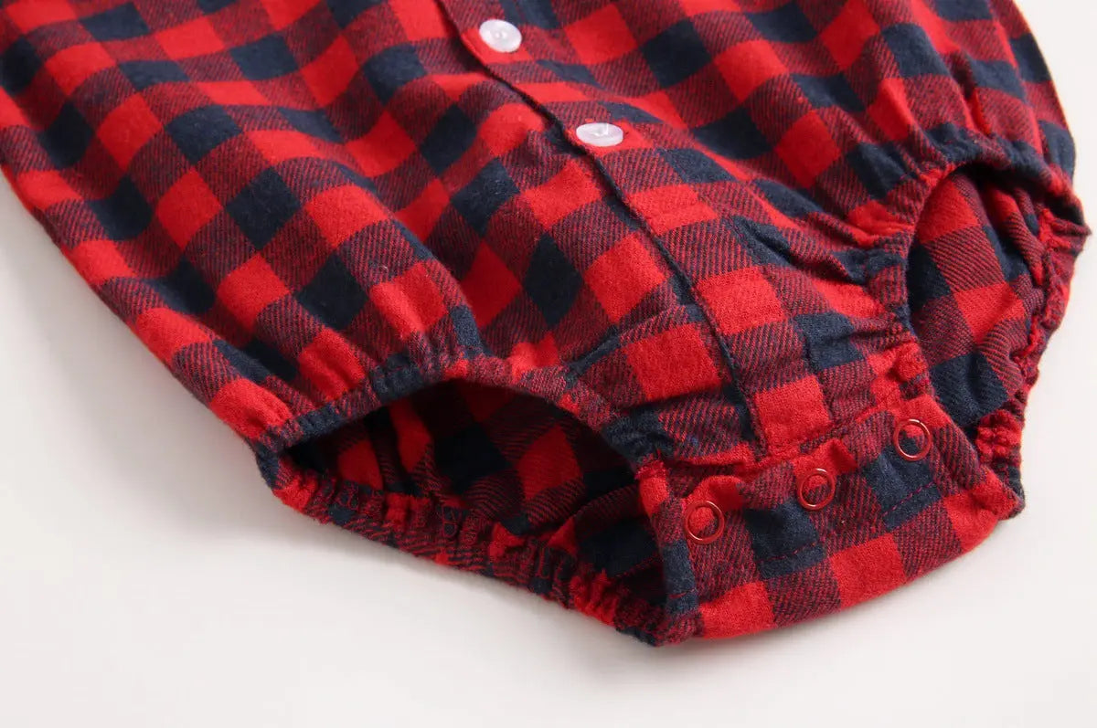 【BABY】チェック柄シャツロンパース CawaKomostore