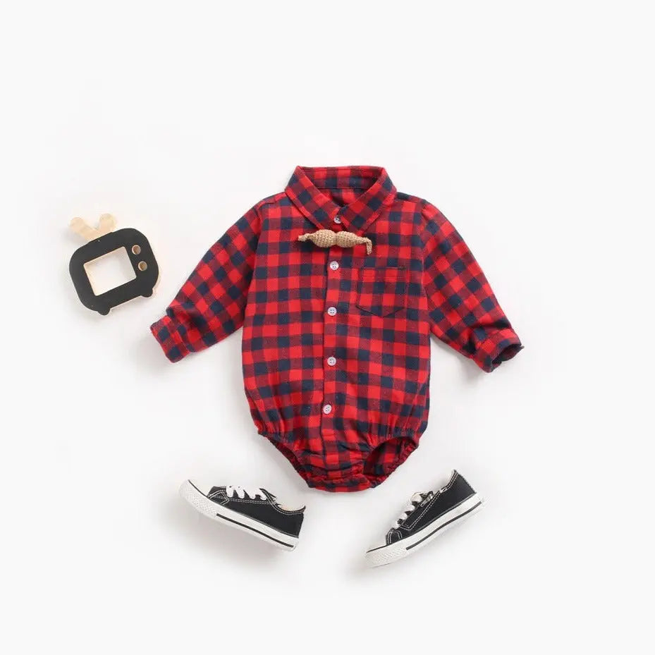 【BABY】チェック柄シャツロンパース CawaKomostore