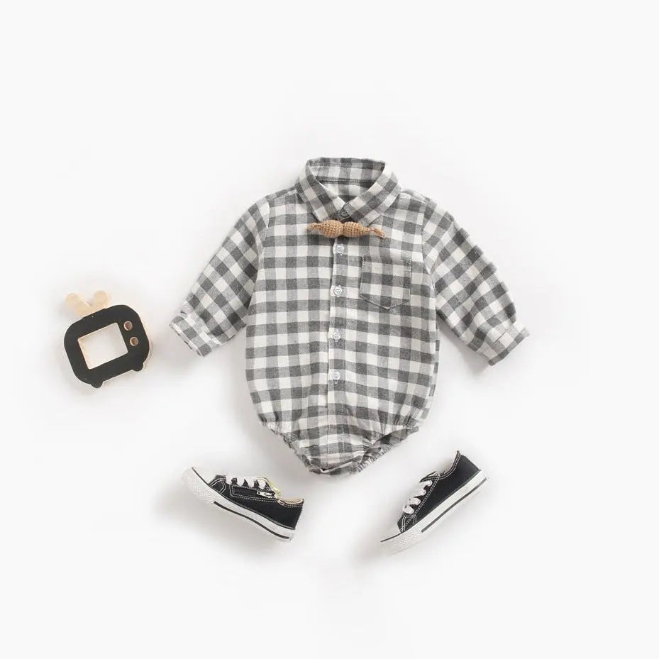 【BABY】チェック柄シャツロンパース CawaKomostore