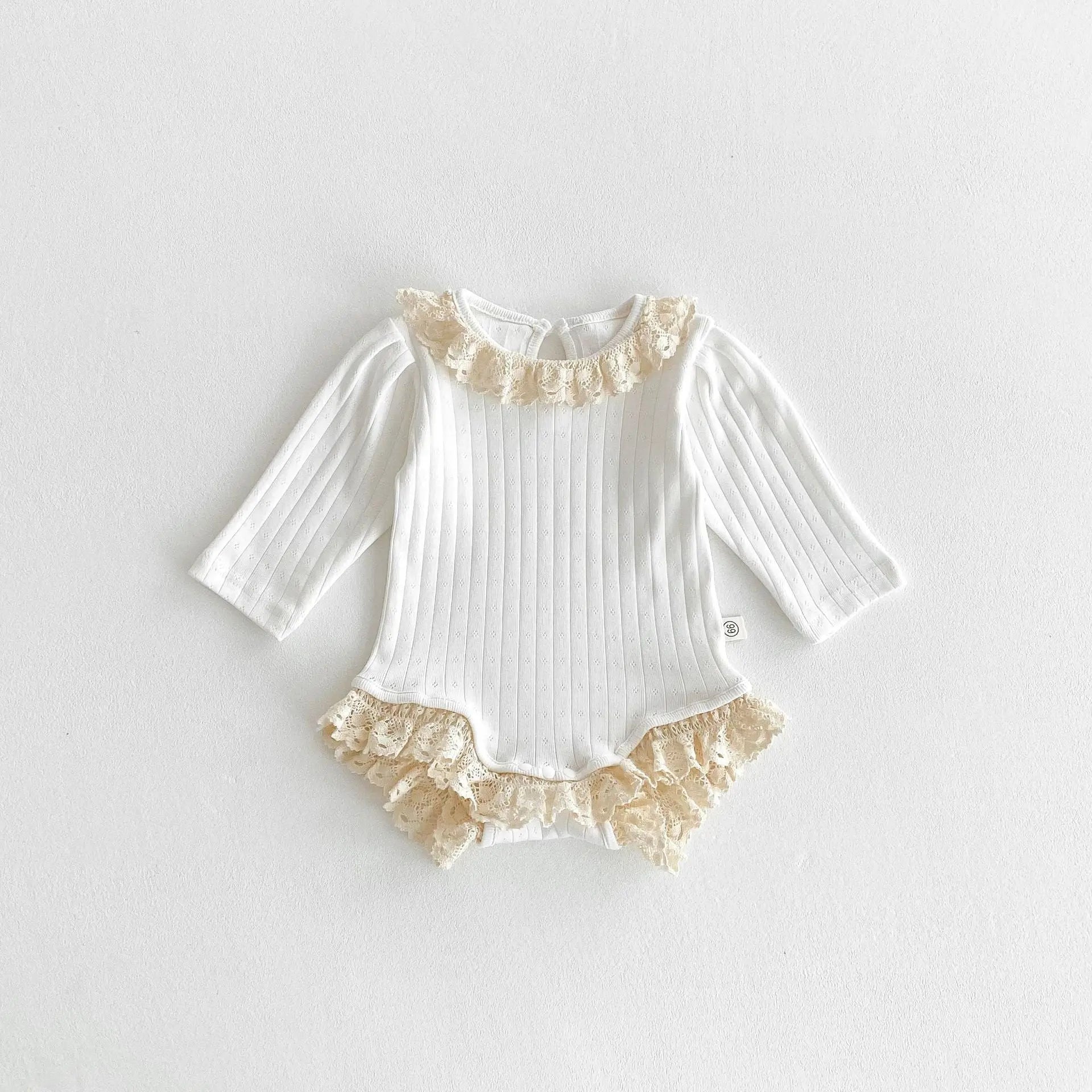 【BABY】 アイレットレースリブロンパース( 3color) - CawaKomostore