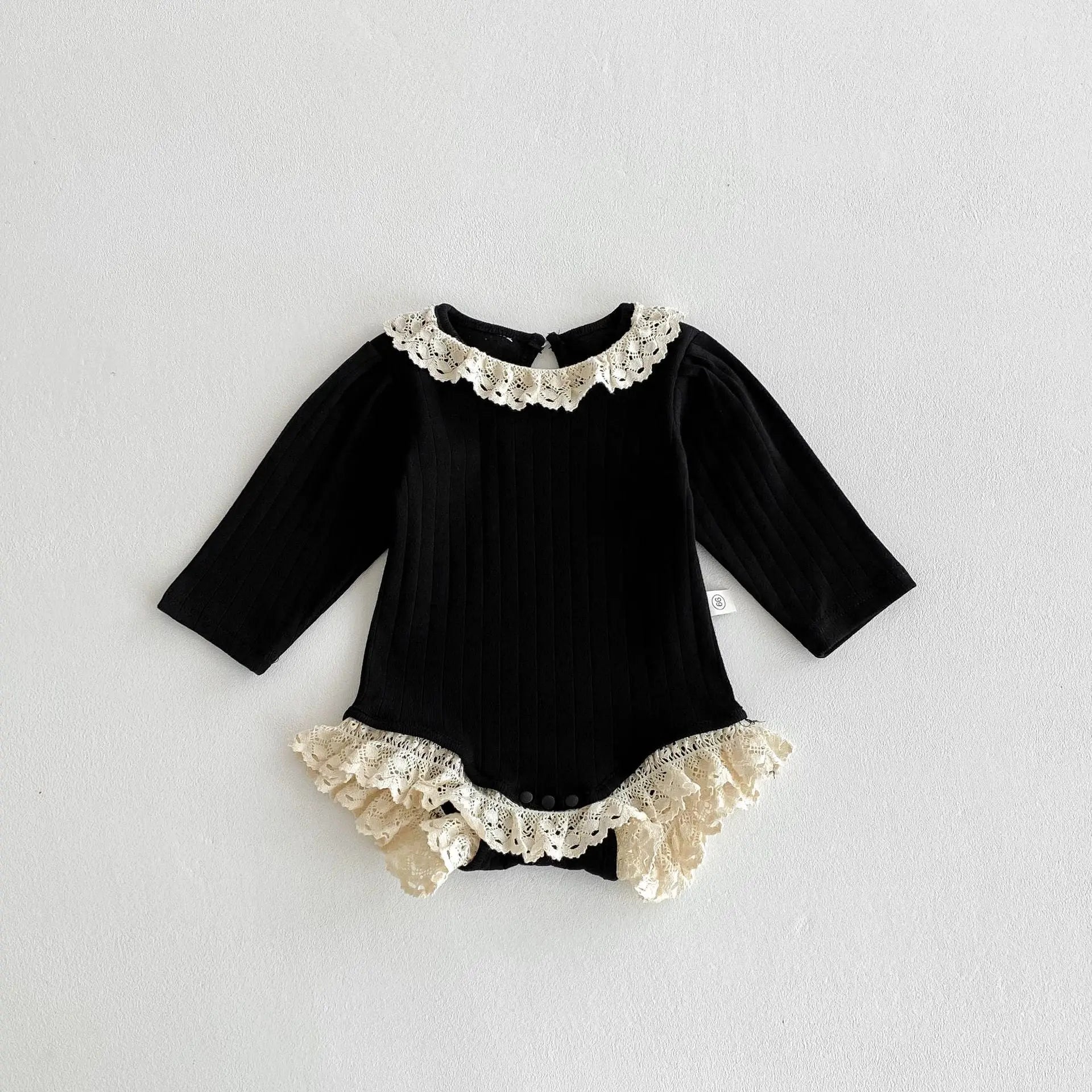 【BABY】 アイレットレースリブロンパース( 3color) - CawaKomostore