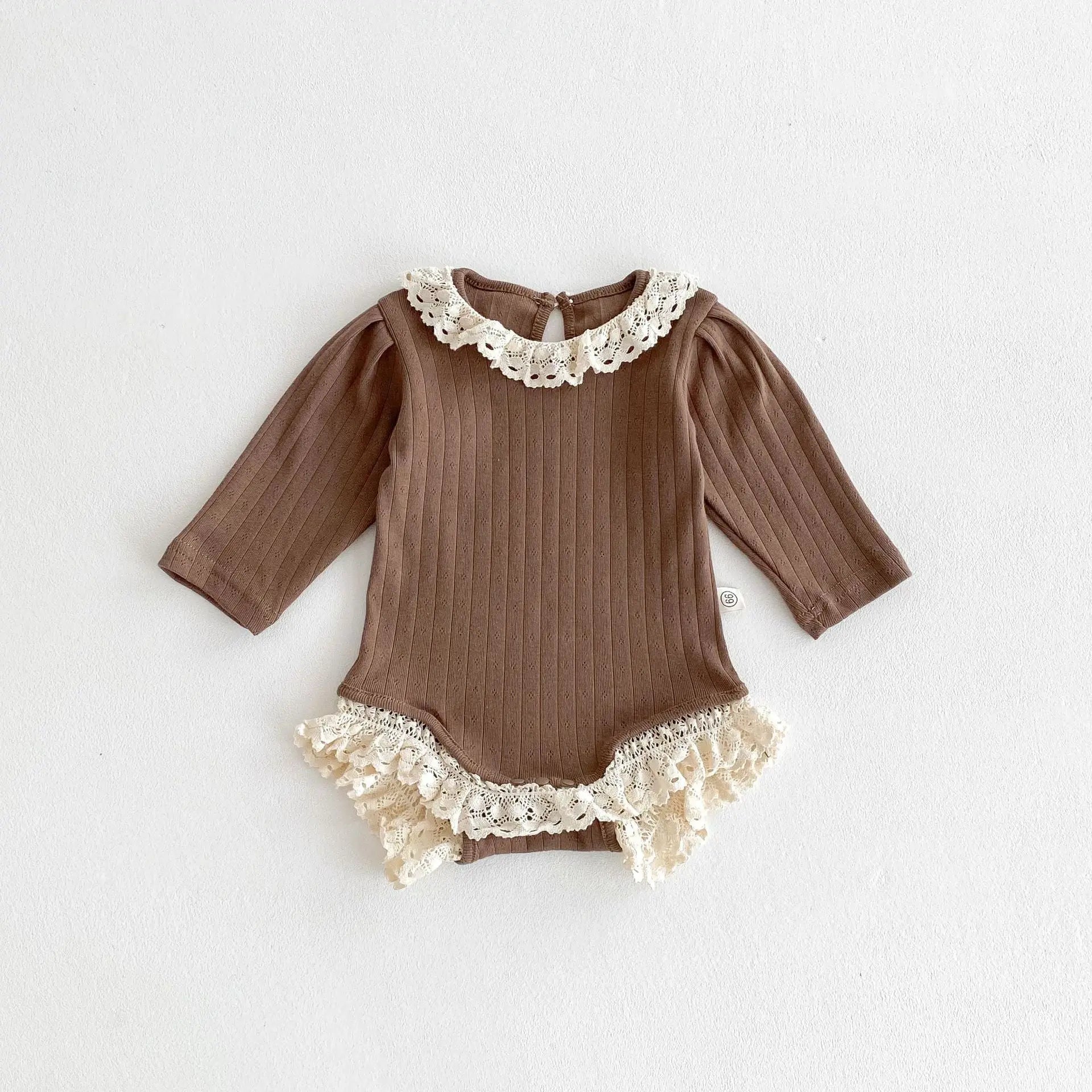 【BABY】 アイレットレースリブロンパース( 3color) - CawaKomostore