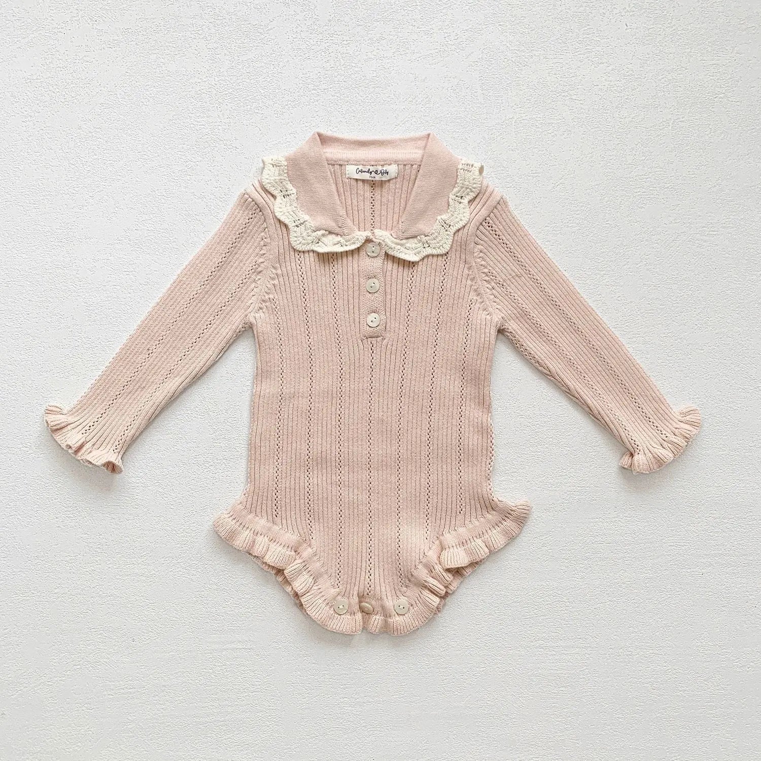 【BABY】 ナチュラルレースフリルロンパース - CawaKomostore