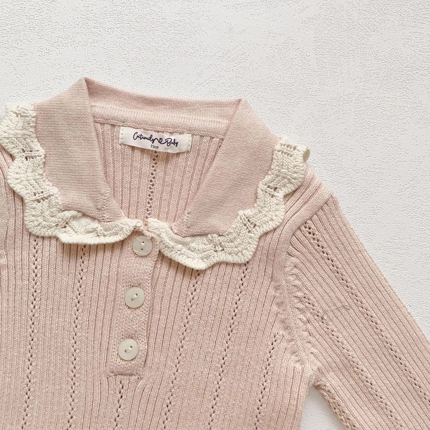 【BABY】 ナチュラルレースフリルロンパース - CawaKomostore