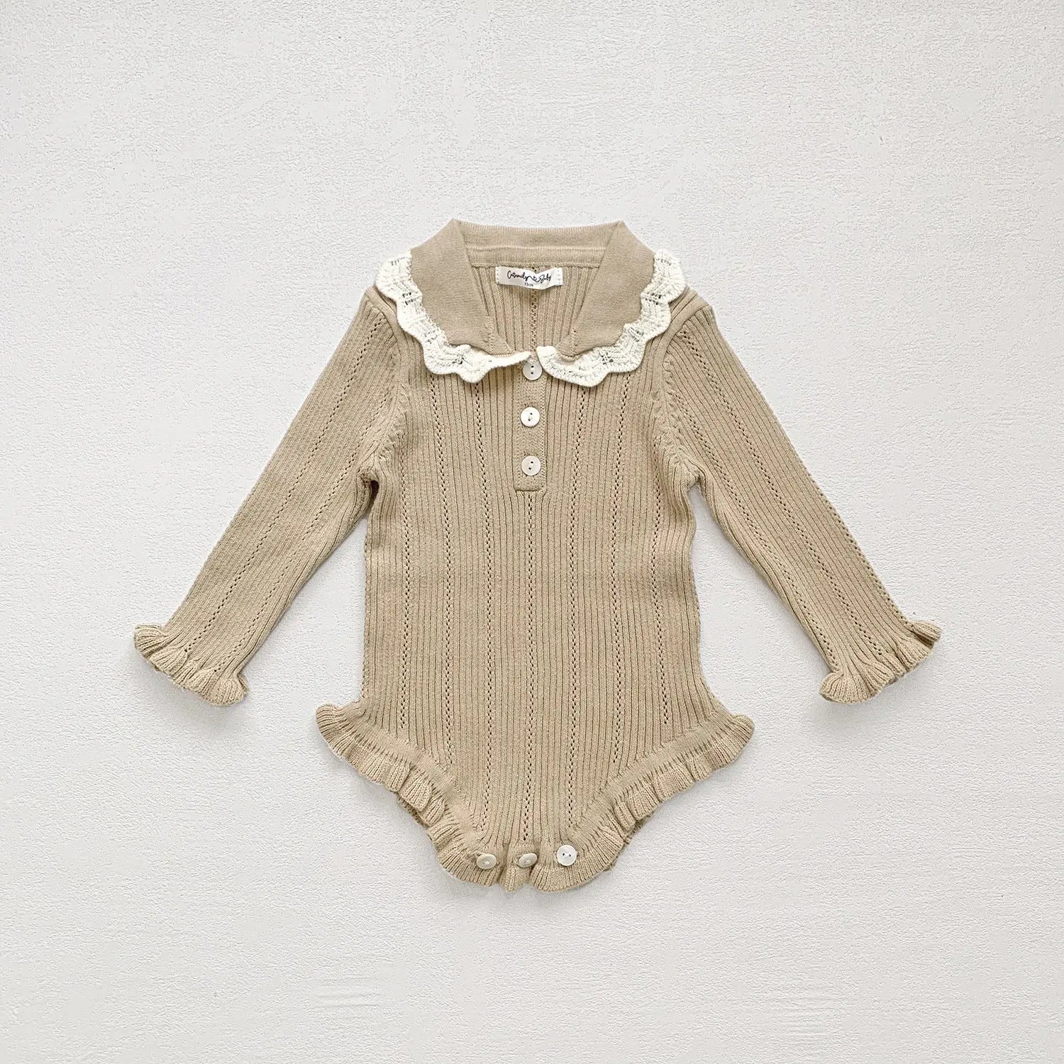 【BABY】 ナチュラルレースフリルロンパース - CawaKomostore