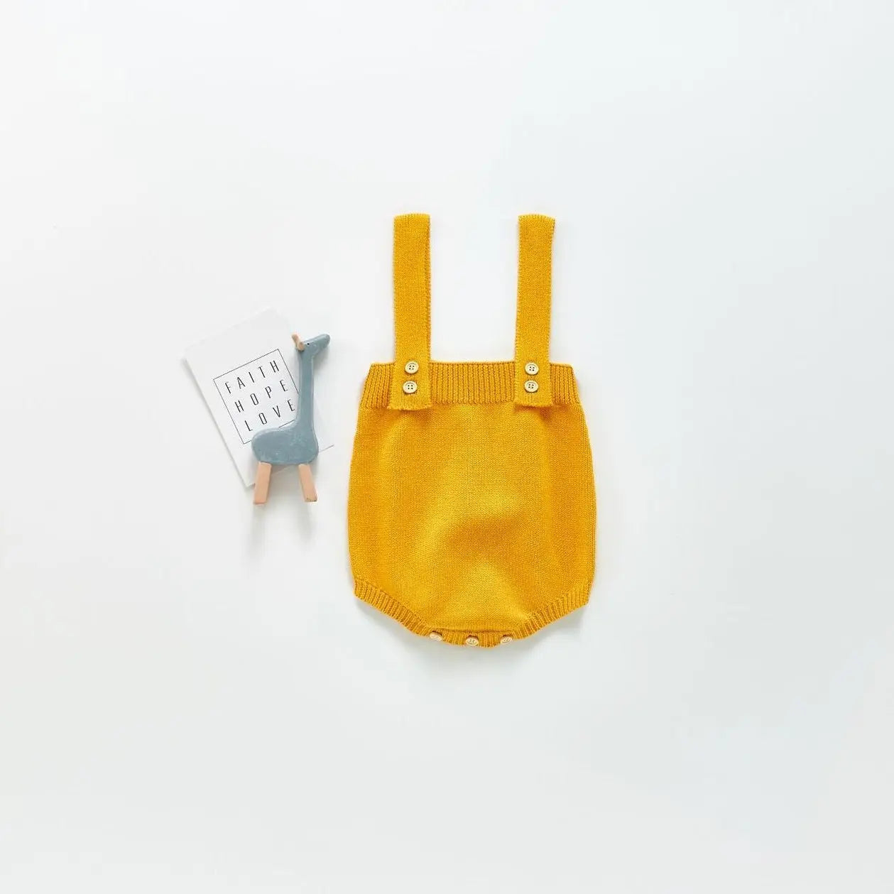 【BABY】ワンカラー ニットサロペットロンパース CawaKomostore