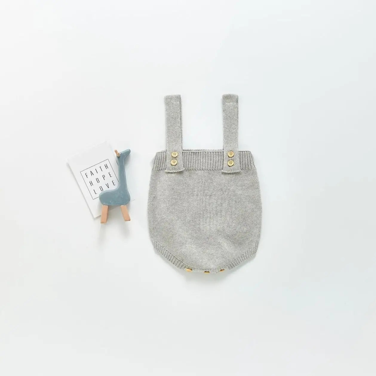 【BABY】ワンカラー ニットサロペットロンパース CawaKomostore