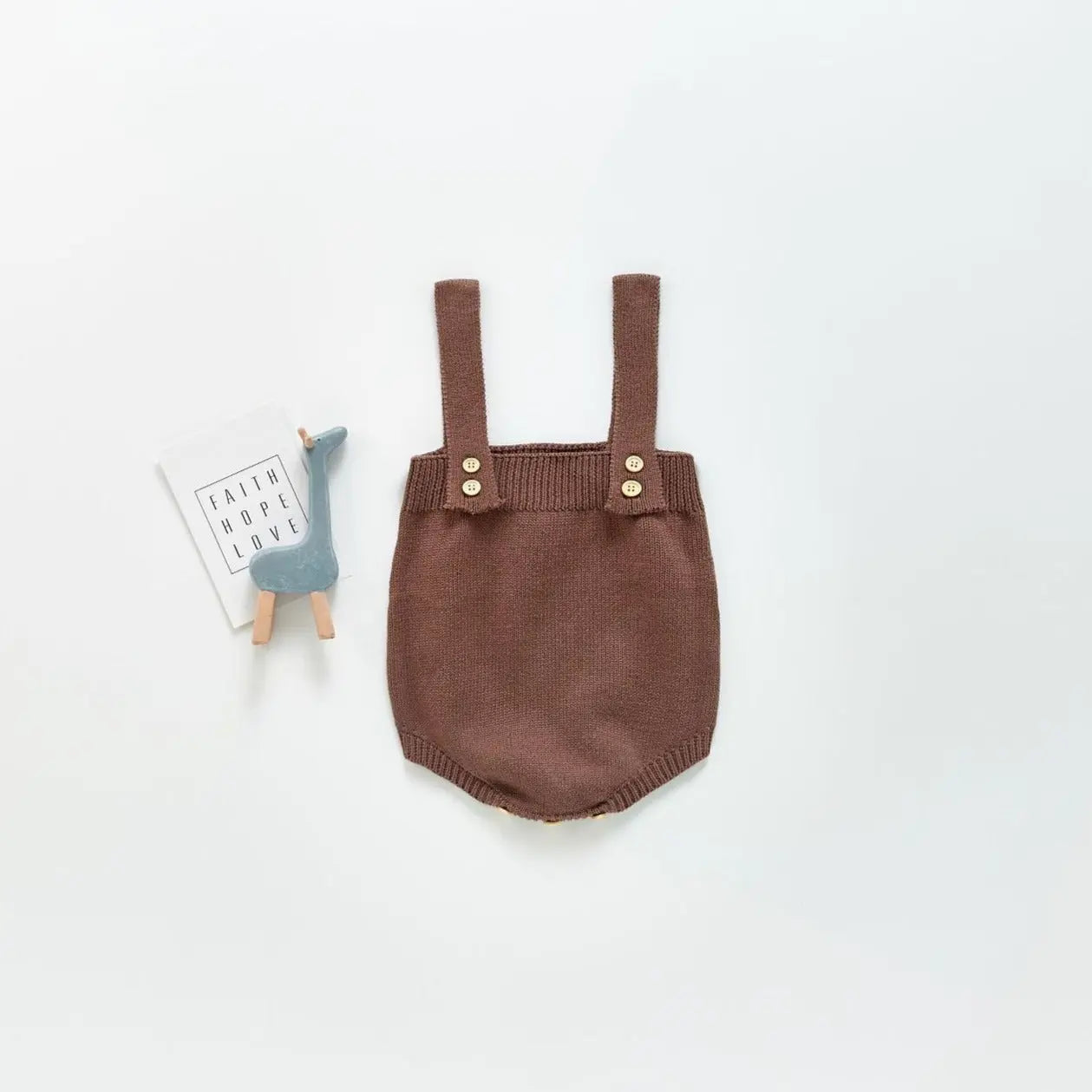 【BABY】ワンカラー ニットサロペットロンパース CawaKomostore