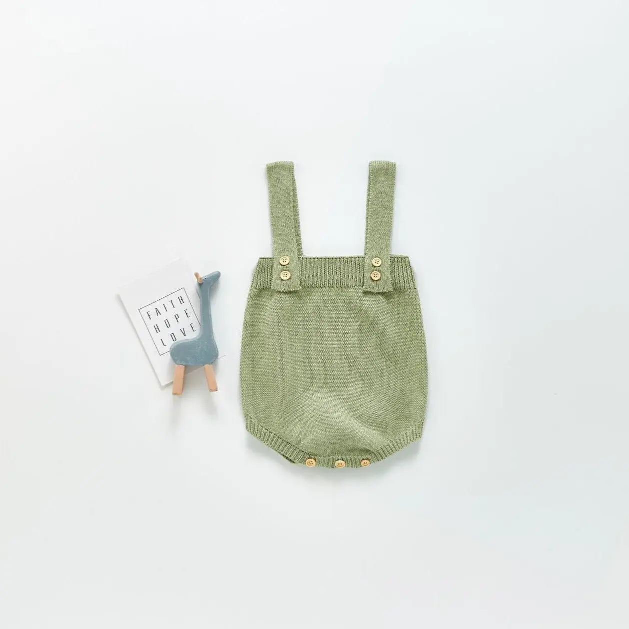【BABY】ワンカラー ニットサロペットロンパース CawaKomostore