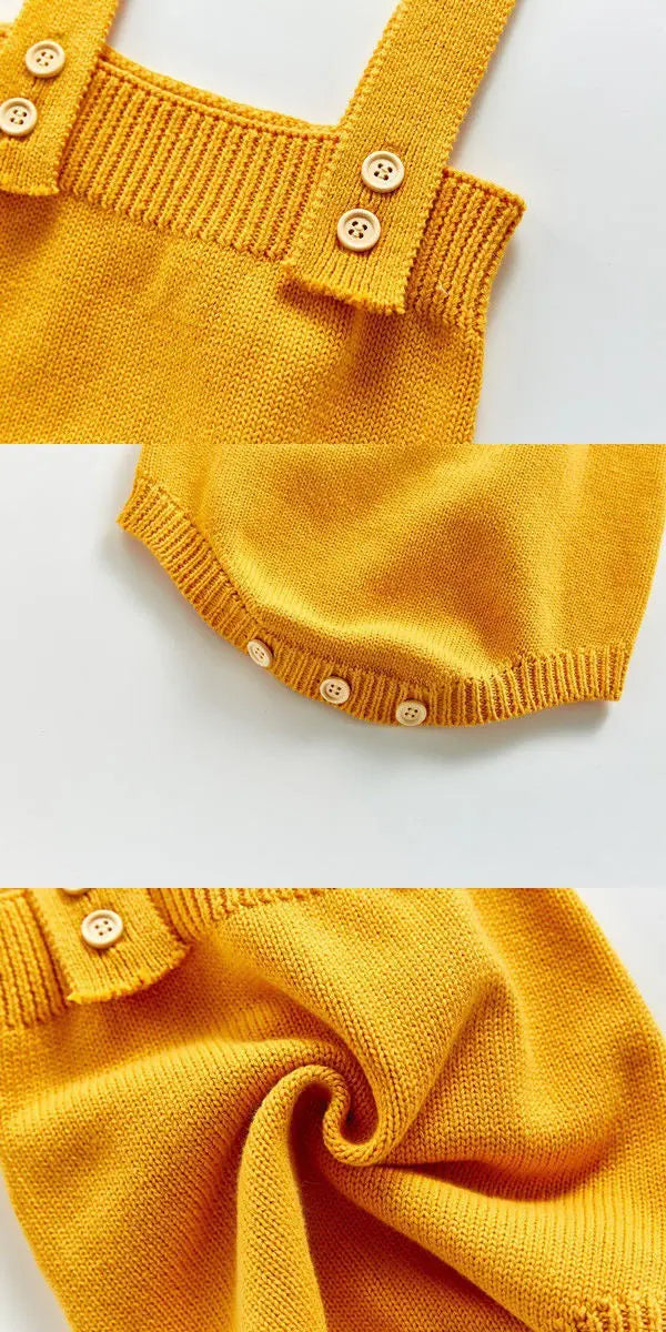 【BABY】ワンカラー ニットサロペットロンパース CawaKomostore