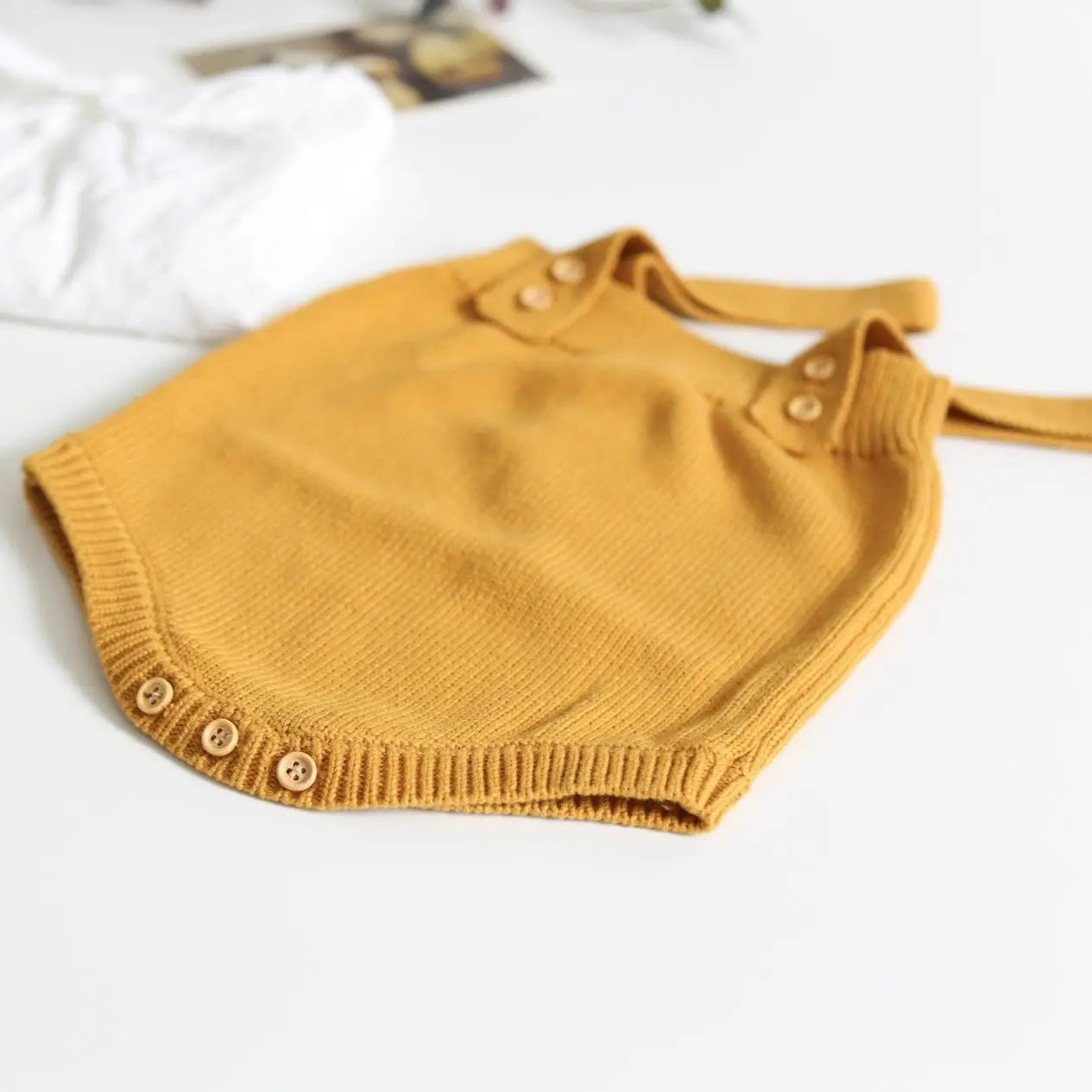 【BABY】ワンカラー ニットサロペットロンパース CawaKomostore