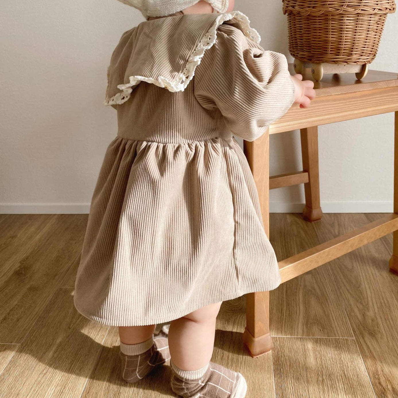 【BABY】フリル襟コーデュロイワンピース CawaKomostore