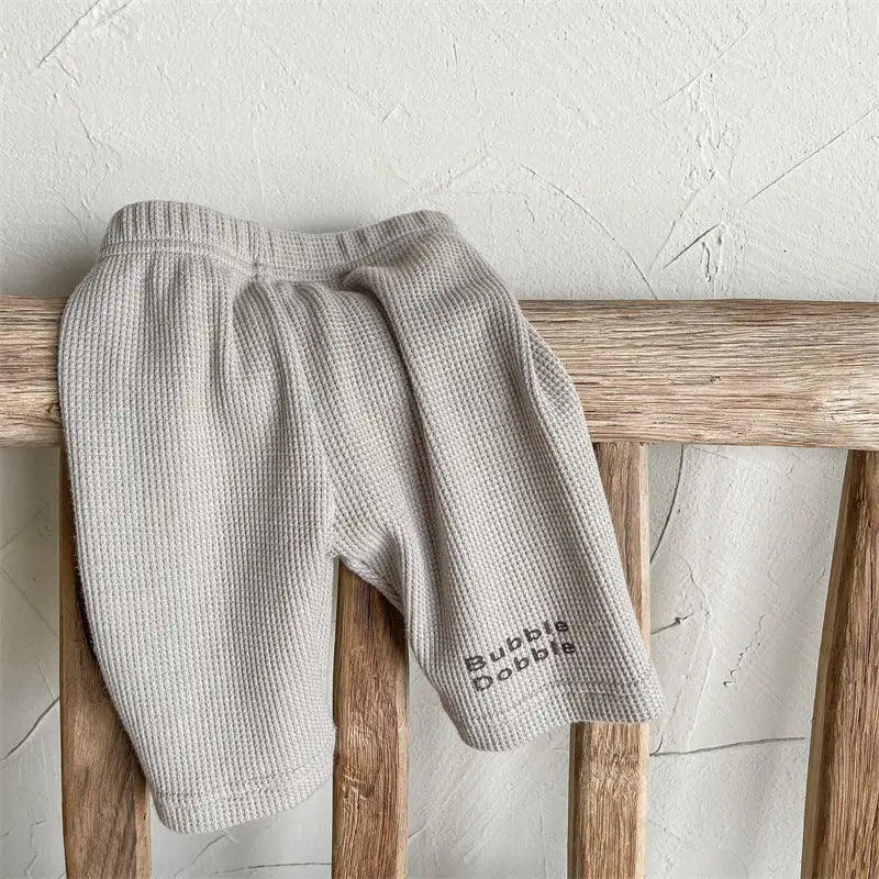 【GIRL】ハーフワッフルレギンスパンツ CawaKomostore