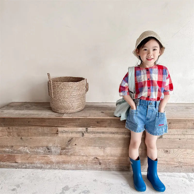 【GIRL】可愛い デニムショートパンツ CawaKomostore