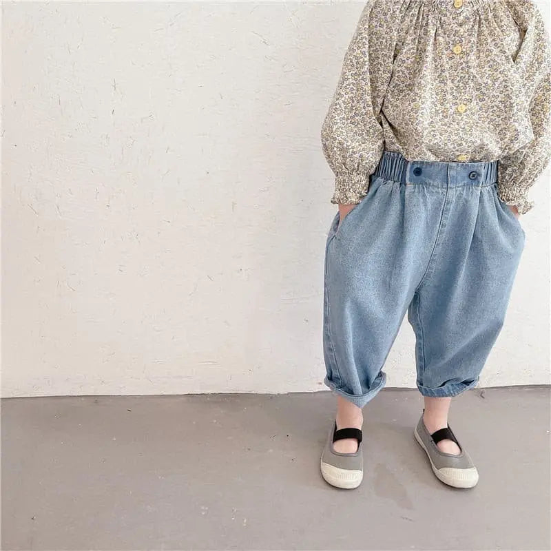 【GIRL・BOY】ハイウエストテーパードデニムパンツ CawaKomostore