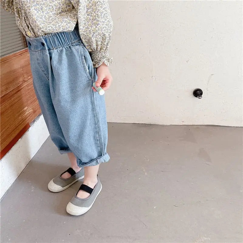 【GIRL・BOY】ハイウエストテーパードデニムパンツ CawaKomostore