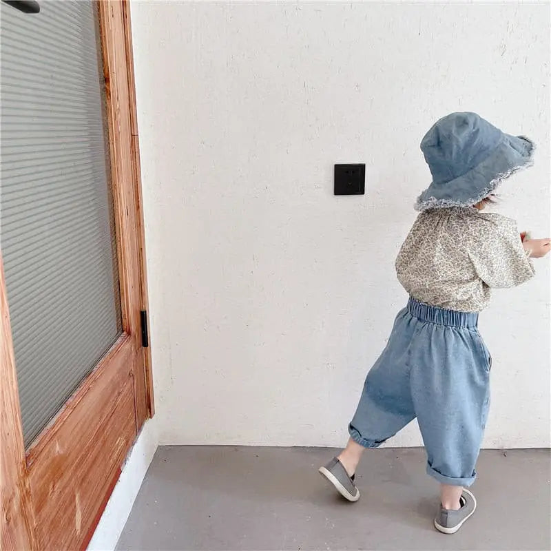 【GIRL・BOY】ハイウエストテーパードデニムパンツ CawaKomostore