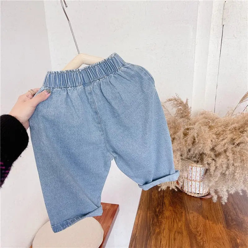 【GIRL・BOY】ハイウエストテーパードデニムパンツ CawaKomostore