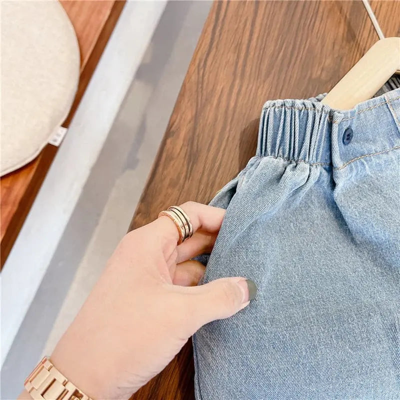 【GIRL・BOY】ハイウエストテーパードデニムパンツ CawaKomostore