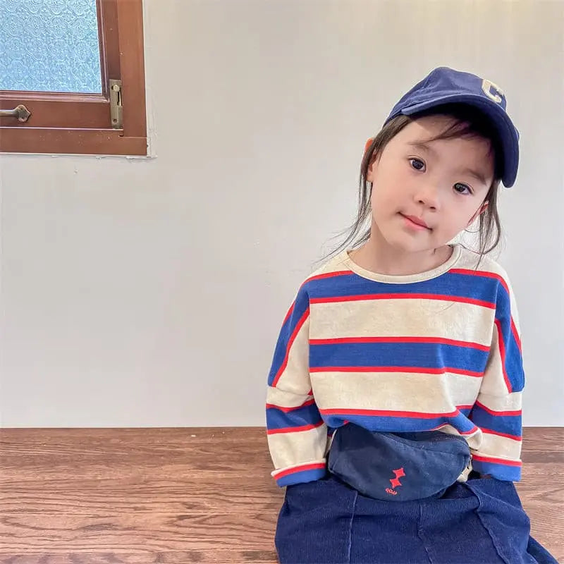 【GIRL・BOY】秋新作・ボーダー柄Tシャツ CawaKomostore
