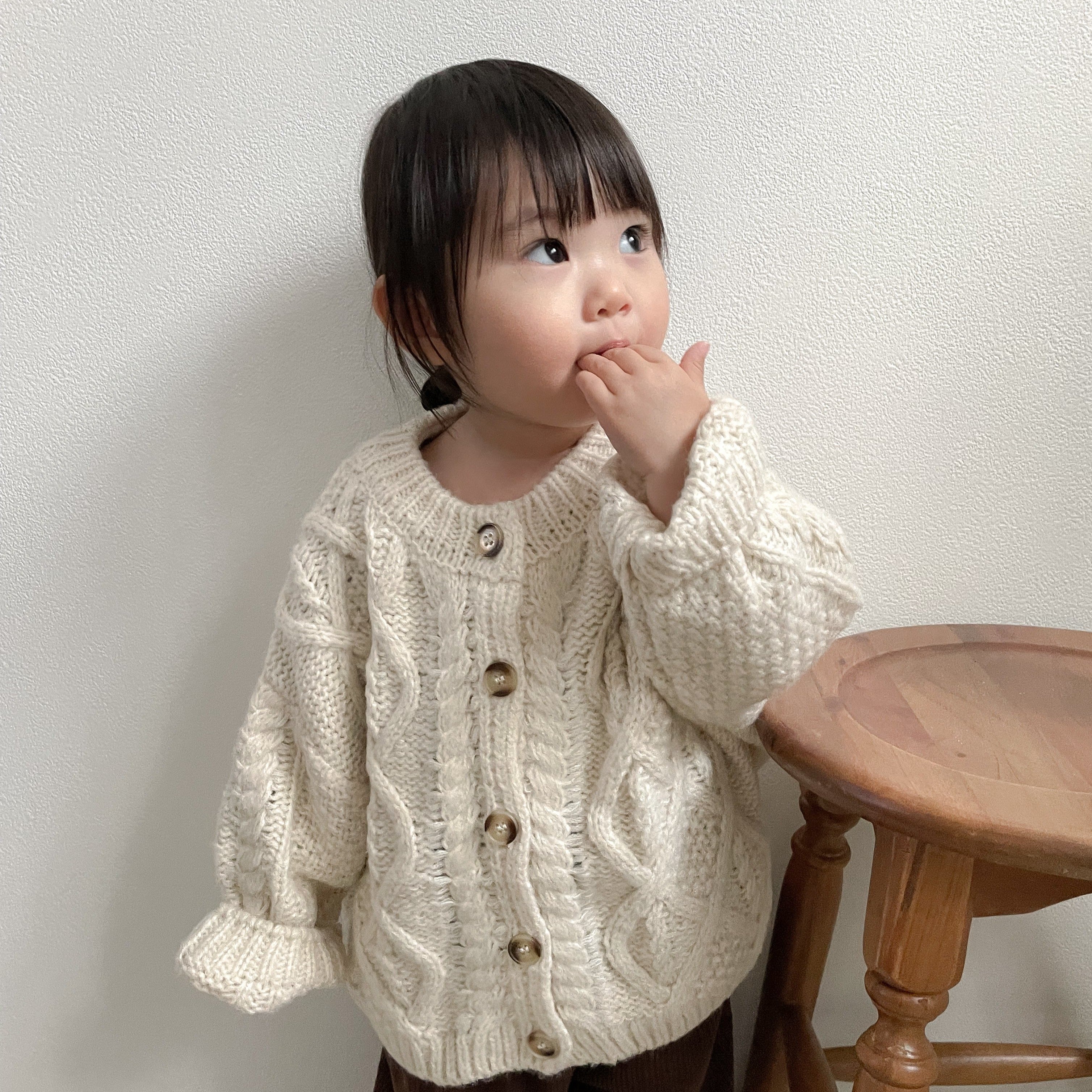 【GIRL・BOY】ケーブル編みニットカーディガン CawaKomostore