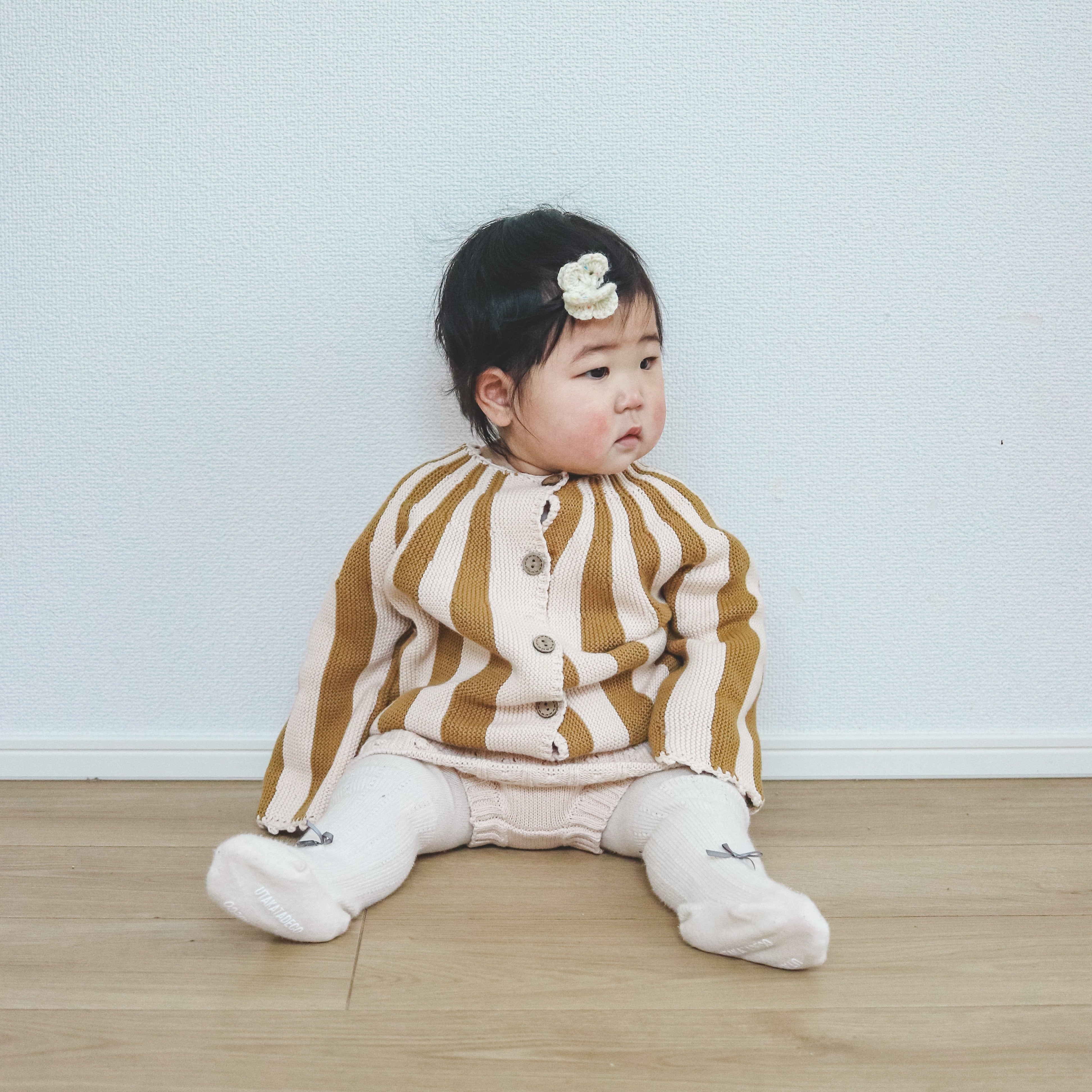 【BABY】ストライプカーディガン＆フリルブルマ　 CawaKomostore