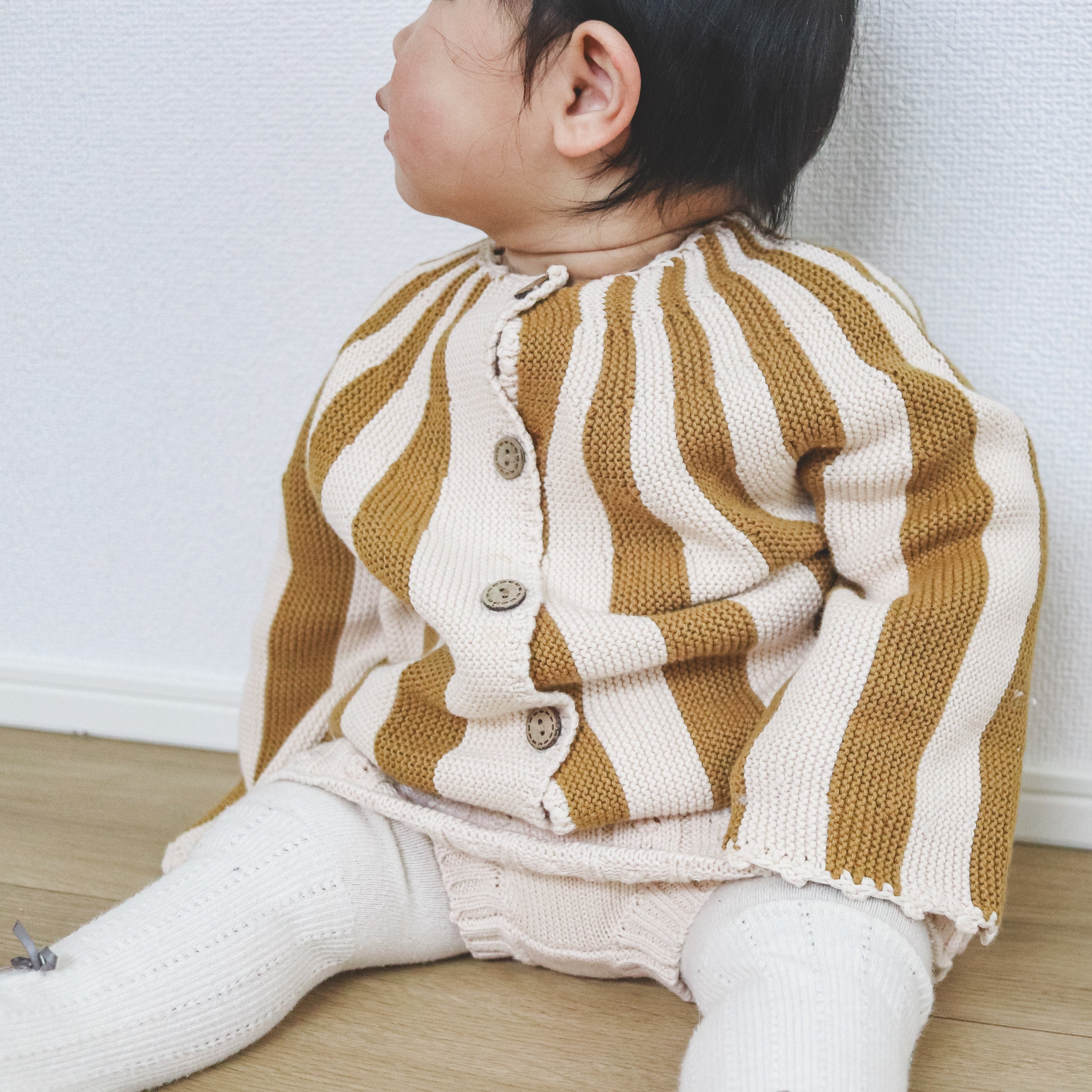 【BABY】ストライプカーディガン＆フリルブルマ　 CawaKomostore