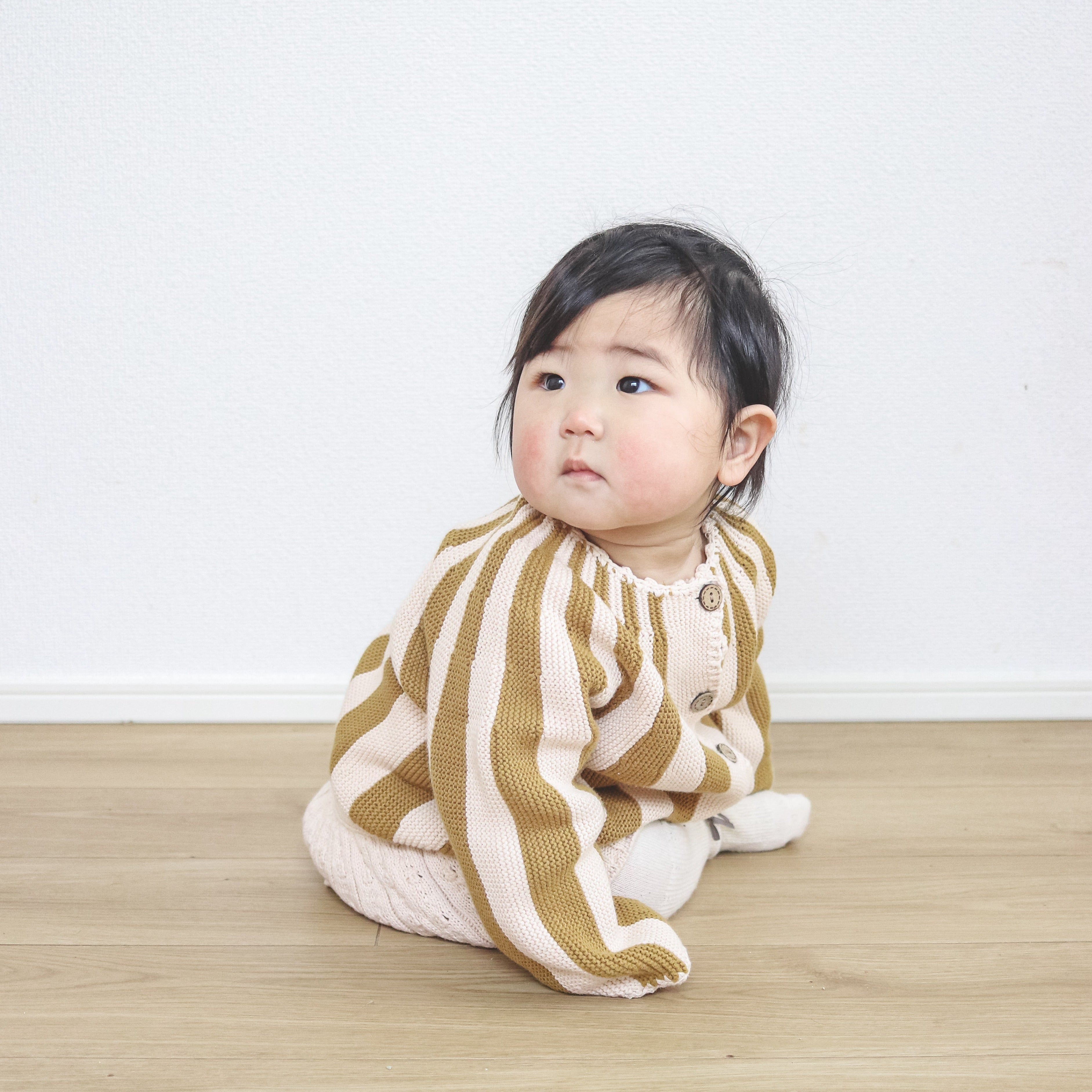 【BABY】ストライプカーディガン＆フリルブルマ　 CawaKomostore