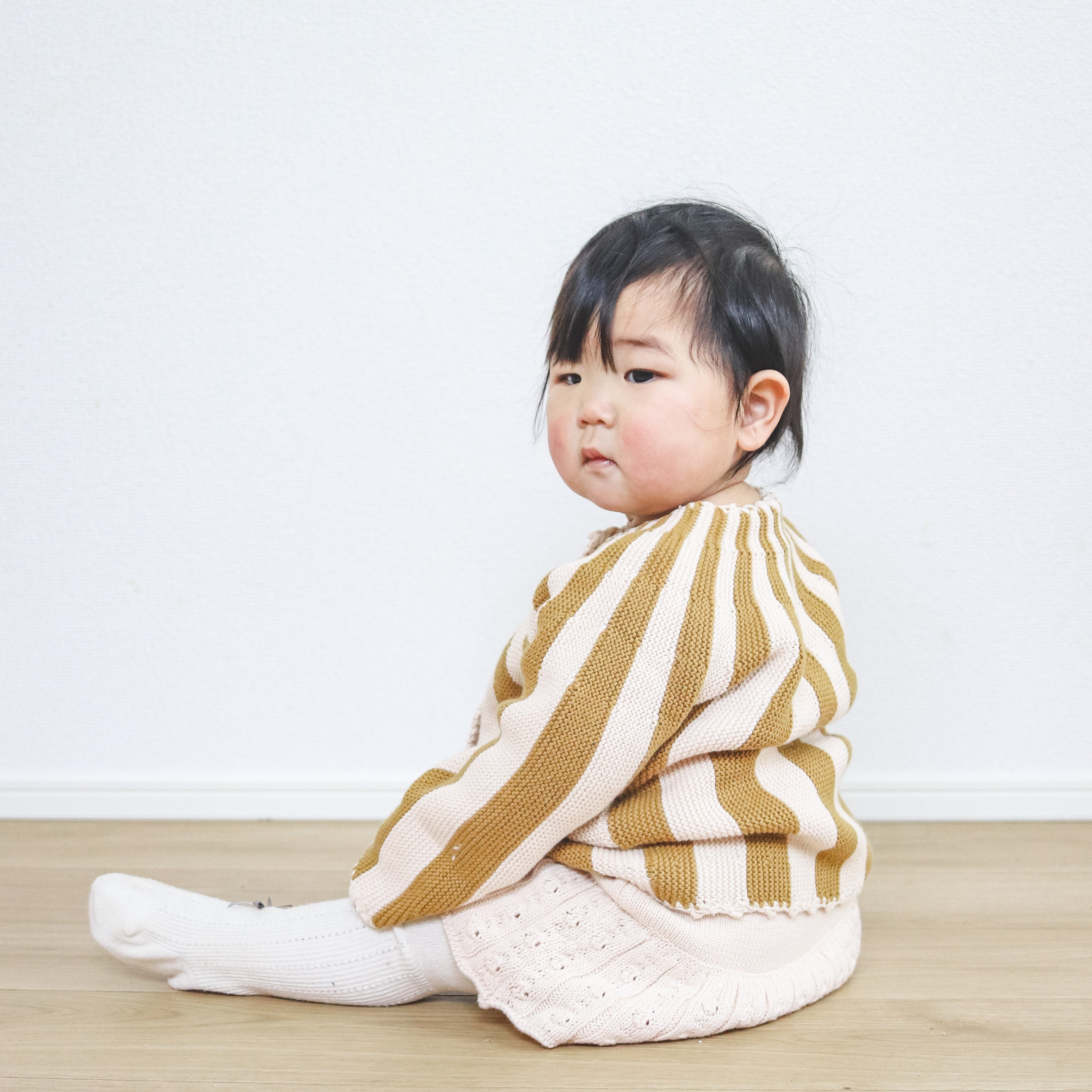 【BABY】ストライプカーディガン＆フリルブルマ　 CawaKomostore