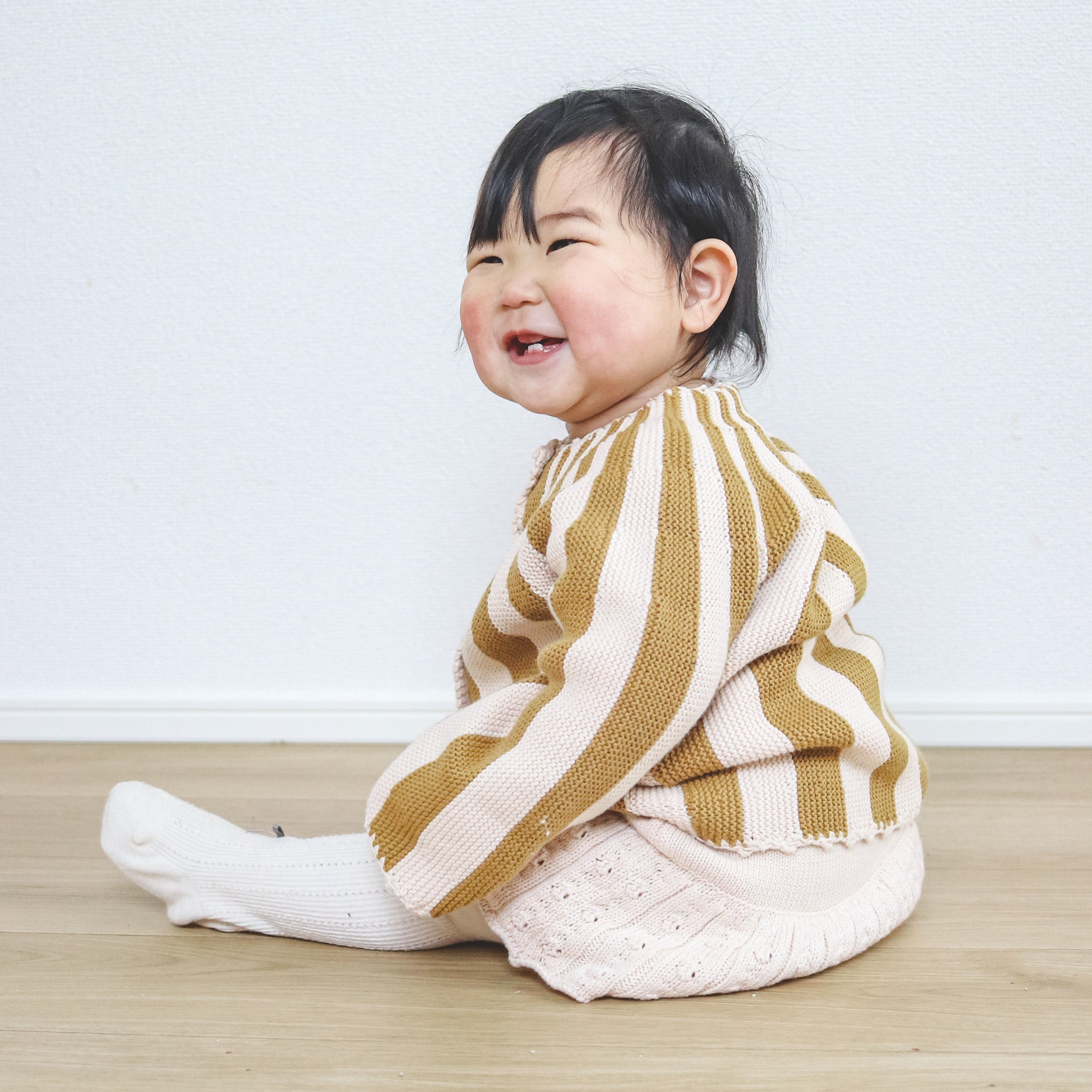 【BABY】ストライプカーディガン＆フリルブルマ　 CawaKomostore