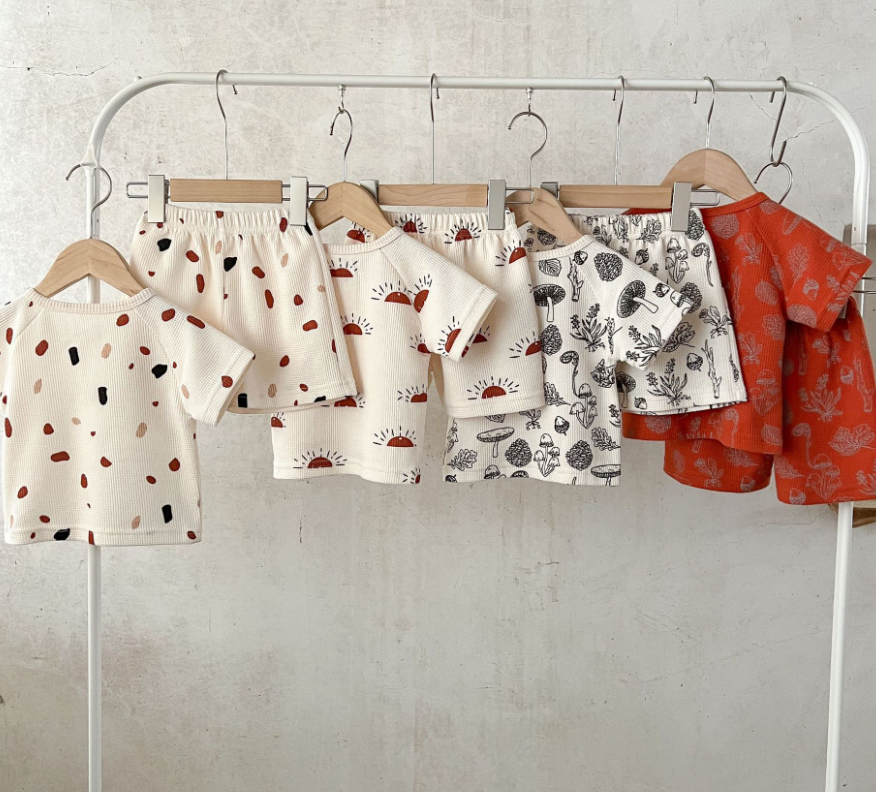【BABY】 ワッフル半袖セットアップ （4style） CawaKomostore