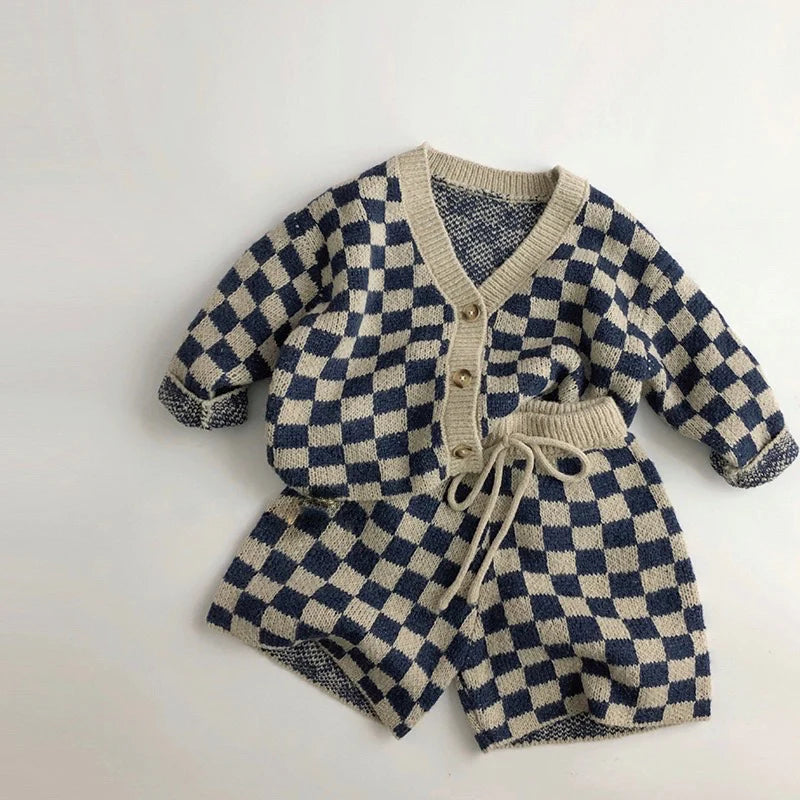 【BABY】チェスチェックカーディガン / パンツ CawaKomostore