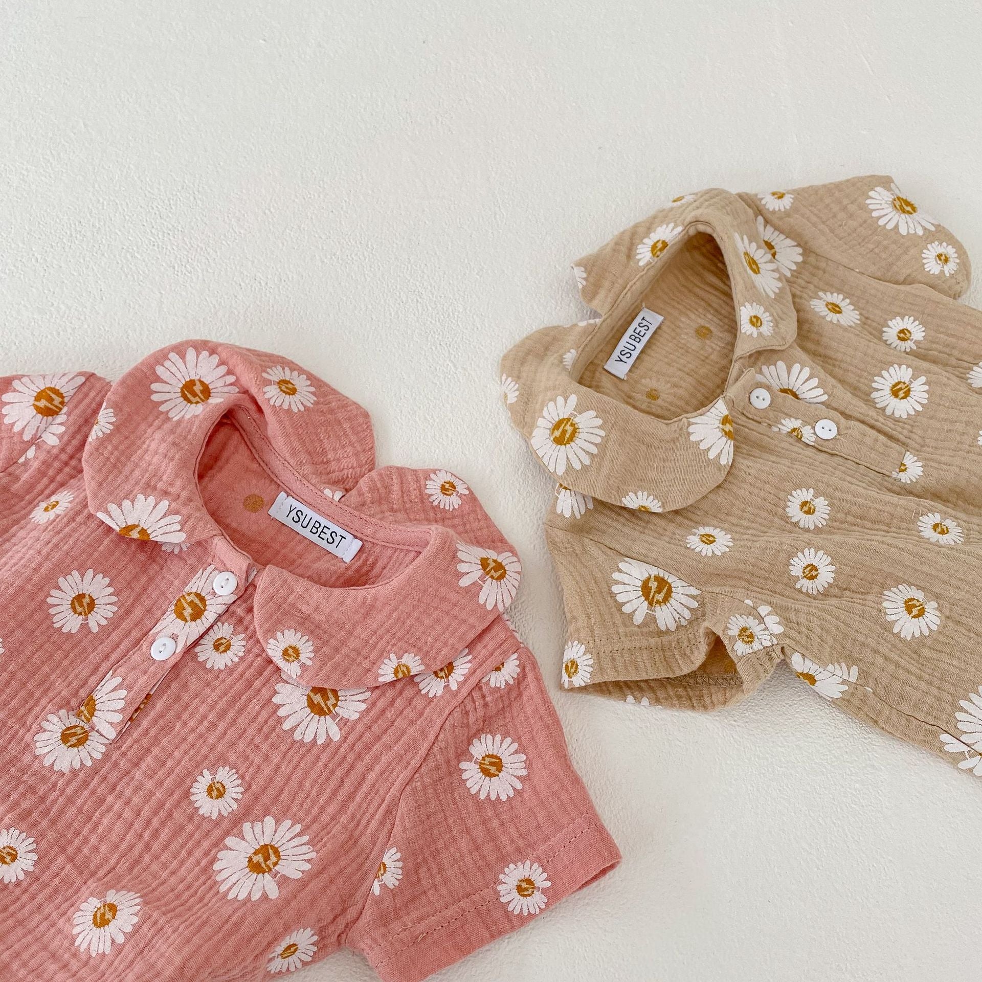【BABY】ガーゼ生地デイジー総柄セットアップ CawaKomostore