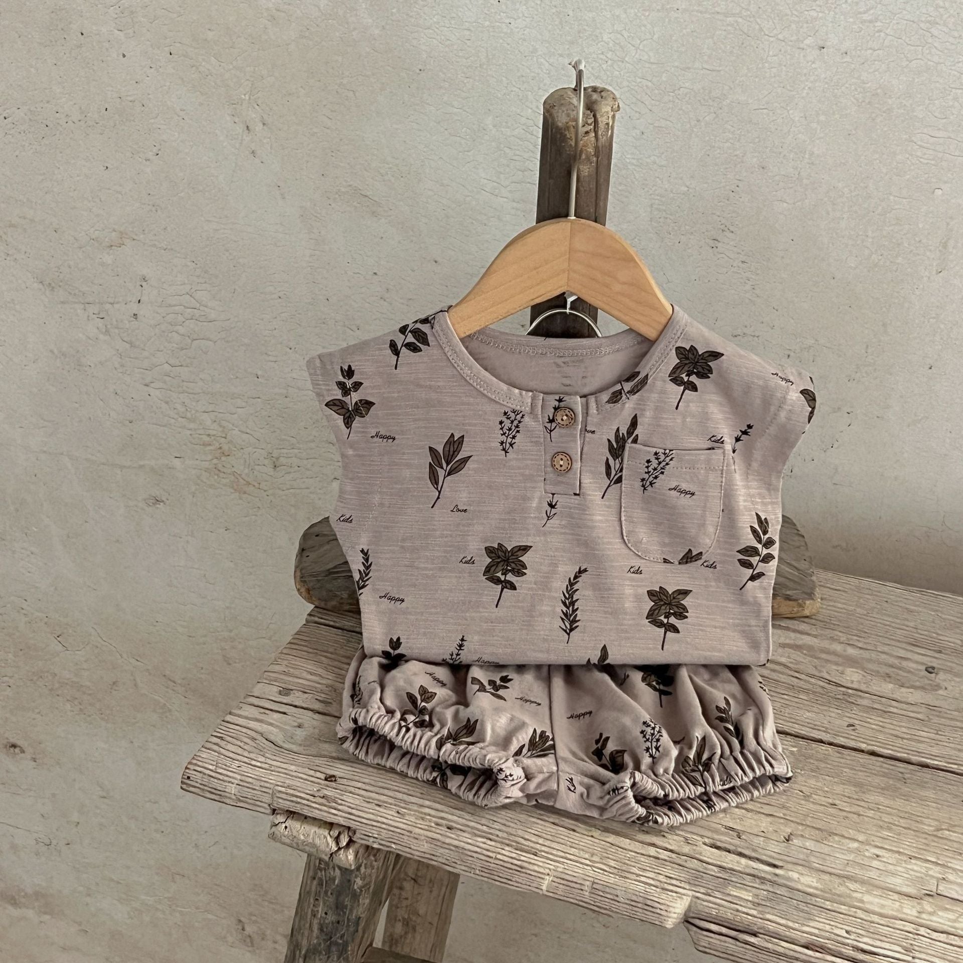 【BABY】夏新作柔らかレトロ柄セットアップ CawaKomostore