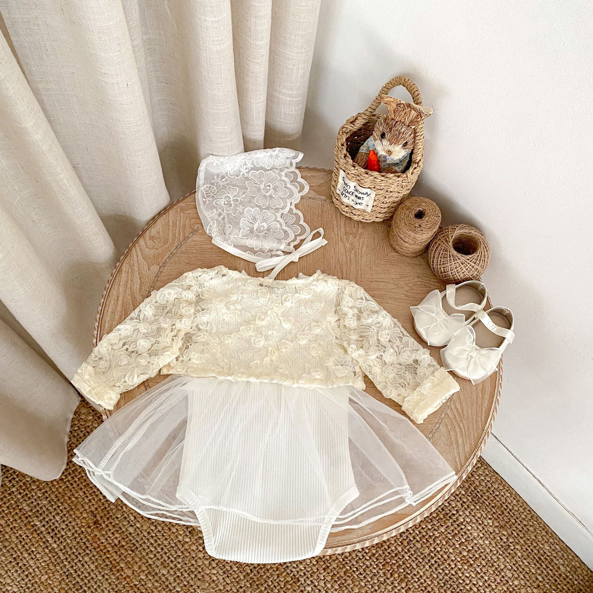 【BABY】花刺繍柄チュールセットアップ