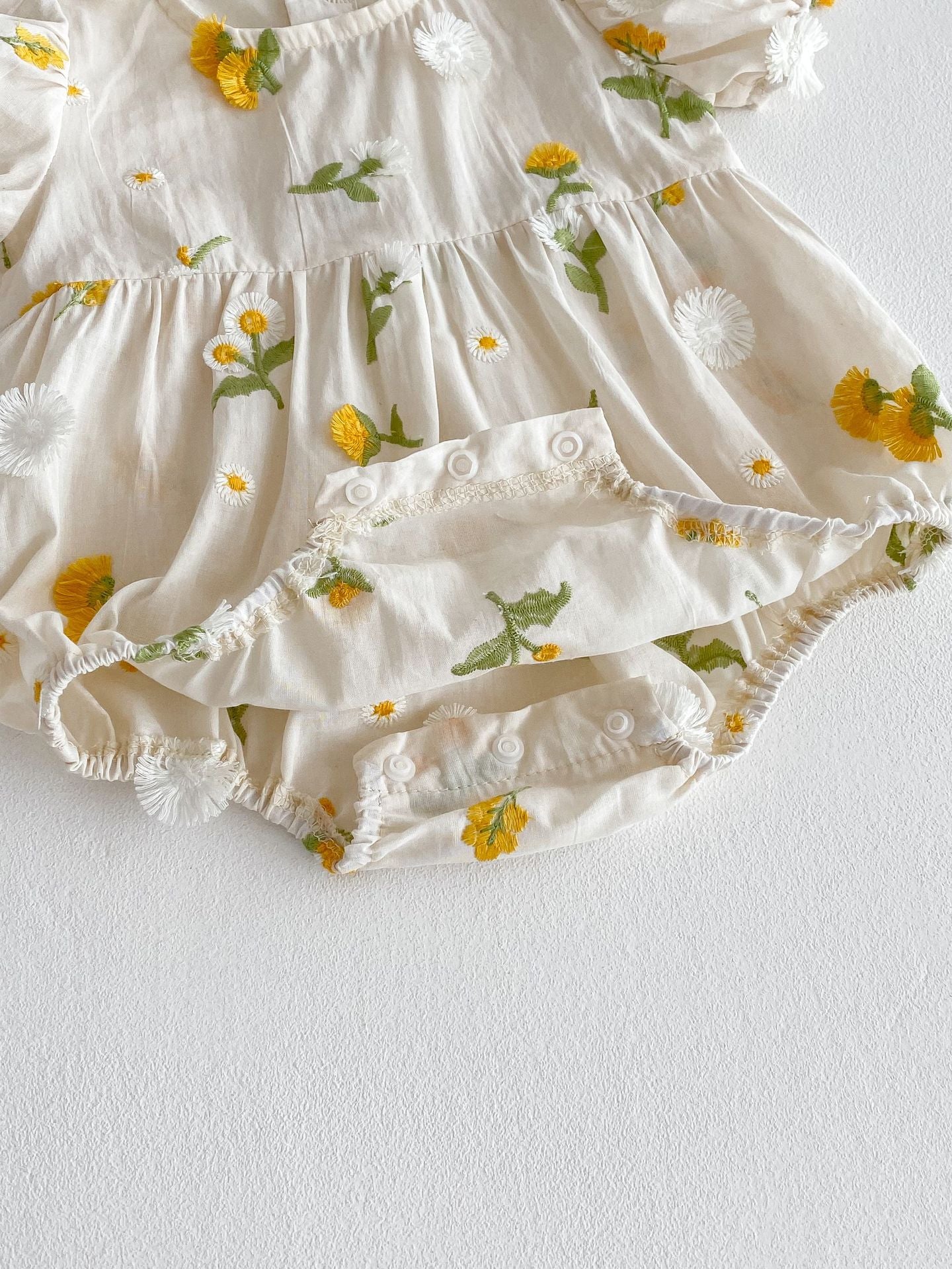 【BABY】SUMMERひまわり 刺繍ロンパース