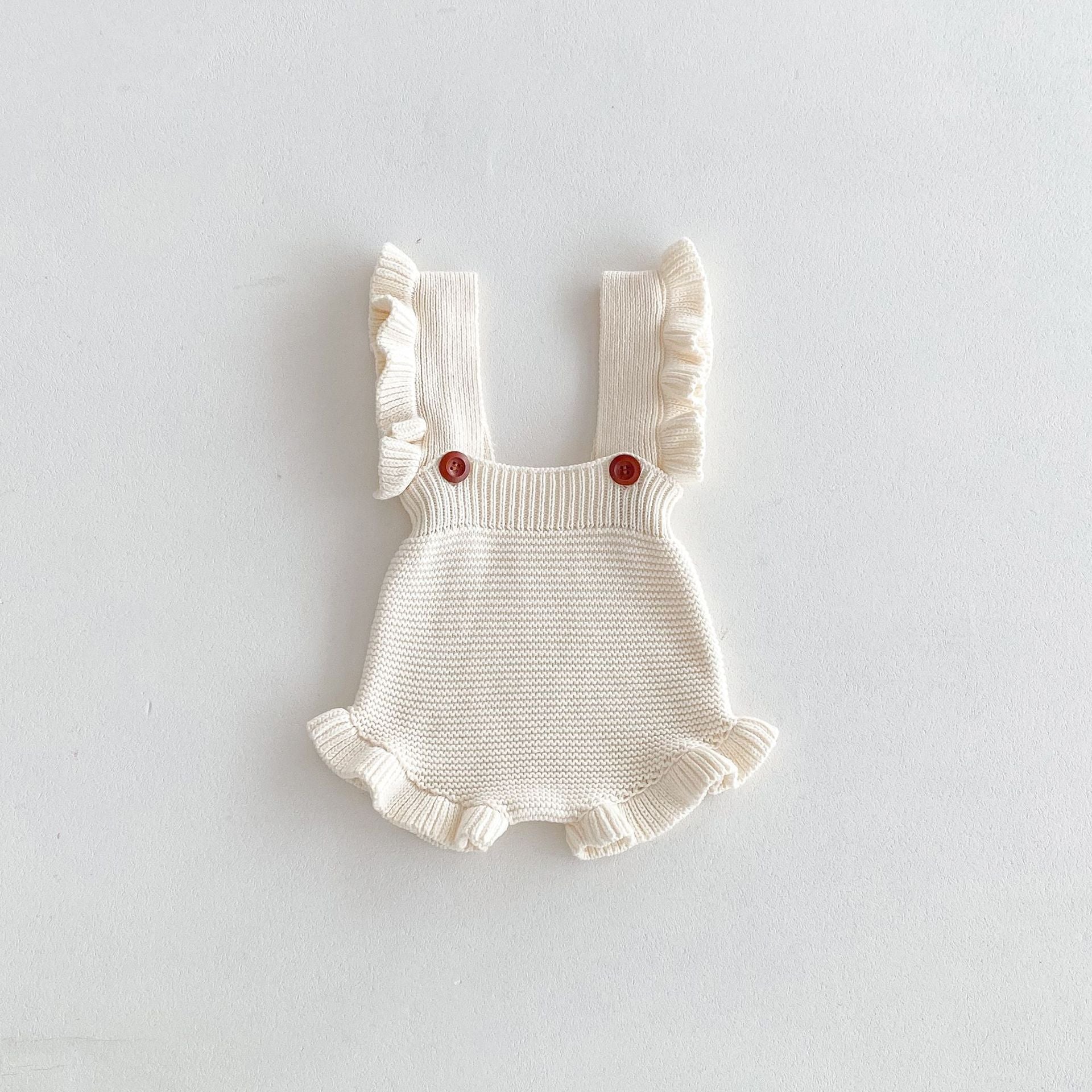 【BABY】3colorsフリルデザインニットサロペット CawaKomostore