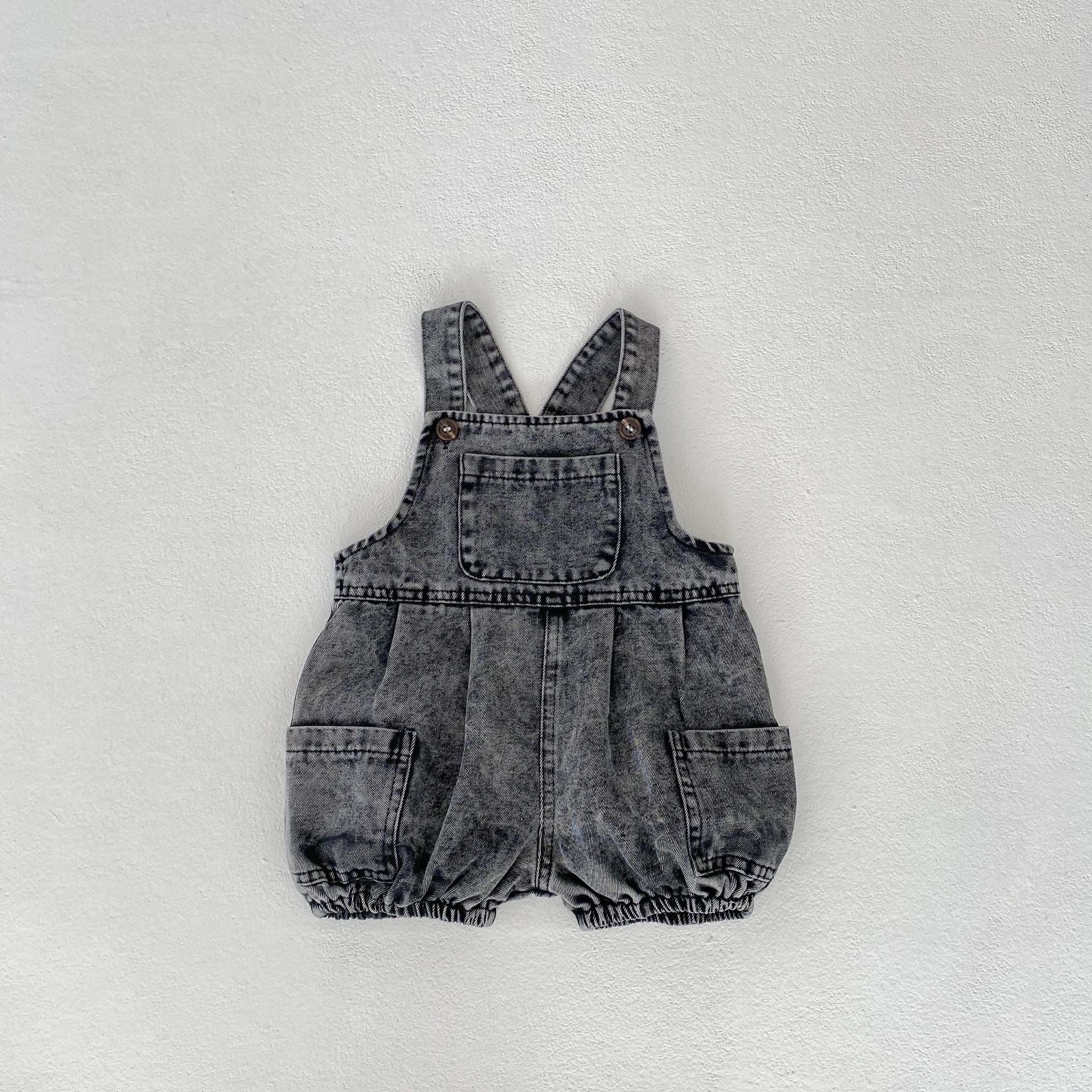 【BABY】BLACKデニムサロペット＆Tシャツセット