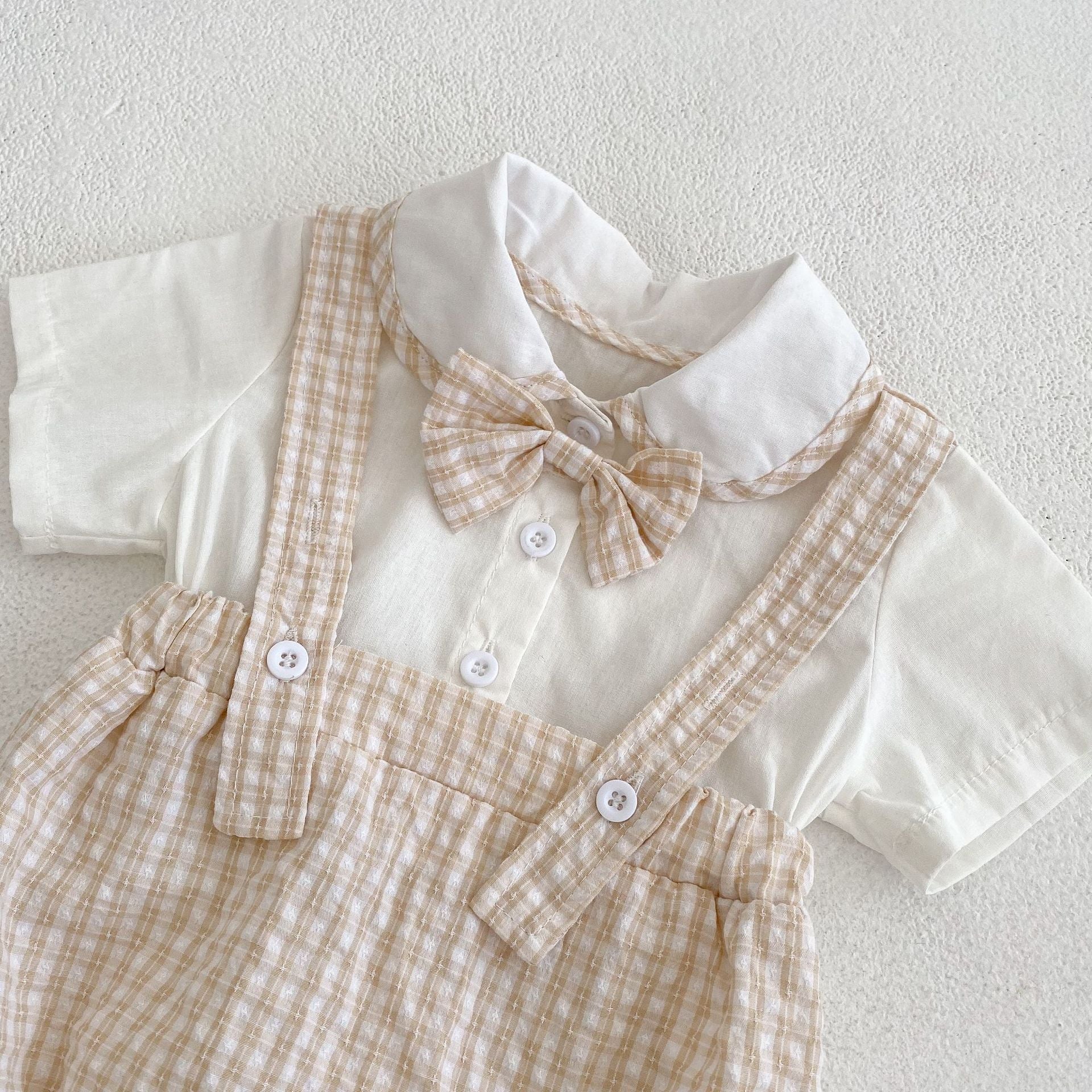 【BABY】 チェック柄 ネクタイ付き ロンパース CawaKomostore